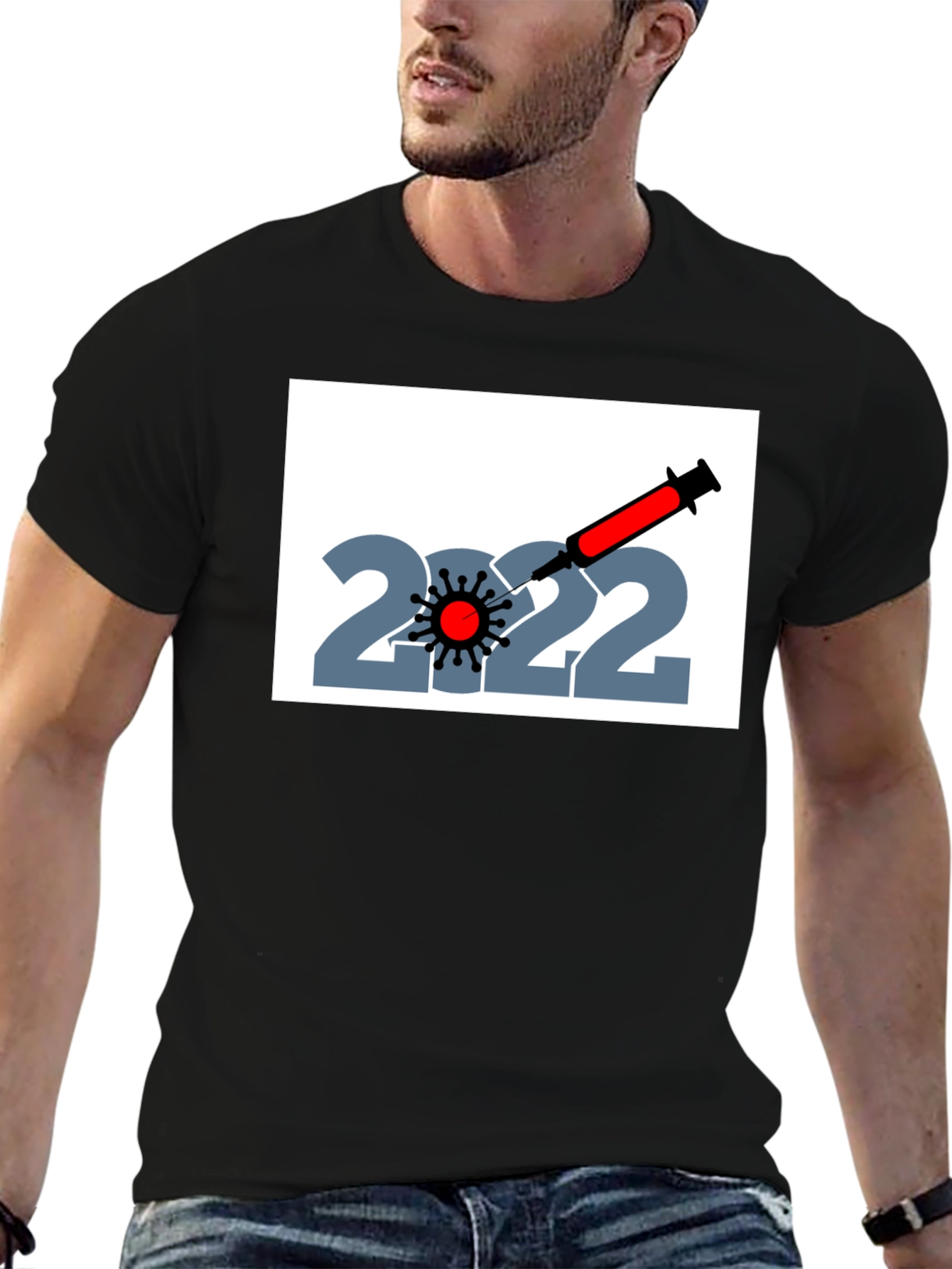2022 Vaccination T-Shirt - Unisex Black Tee