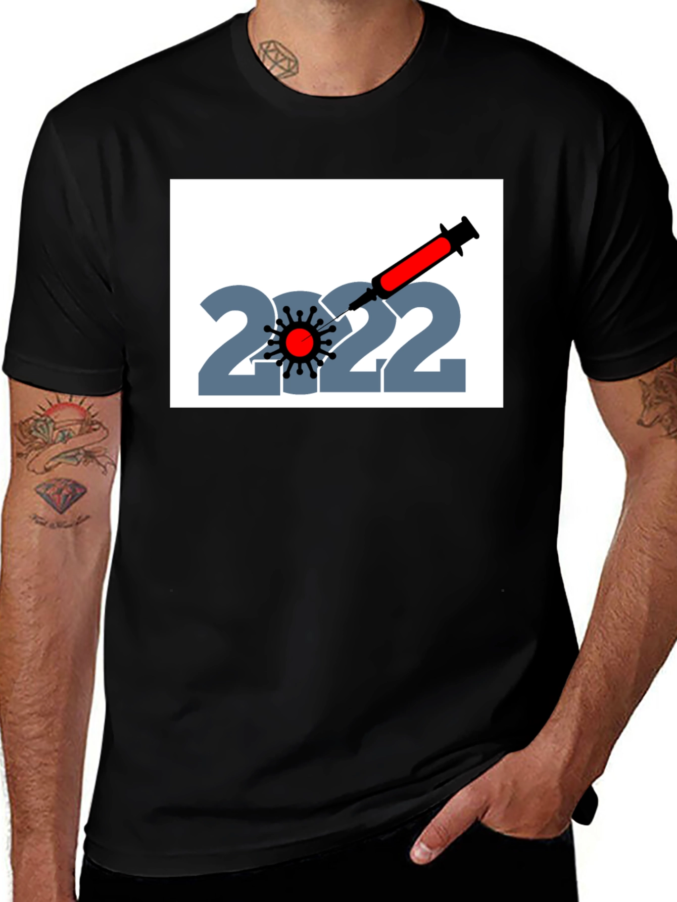 2022 Vaccination T-Shirt - Unisex Black Tee