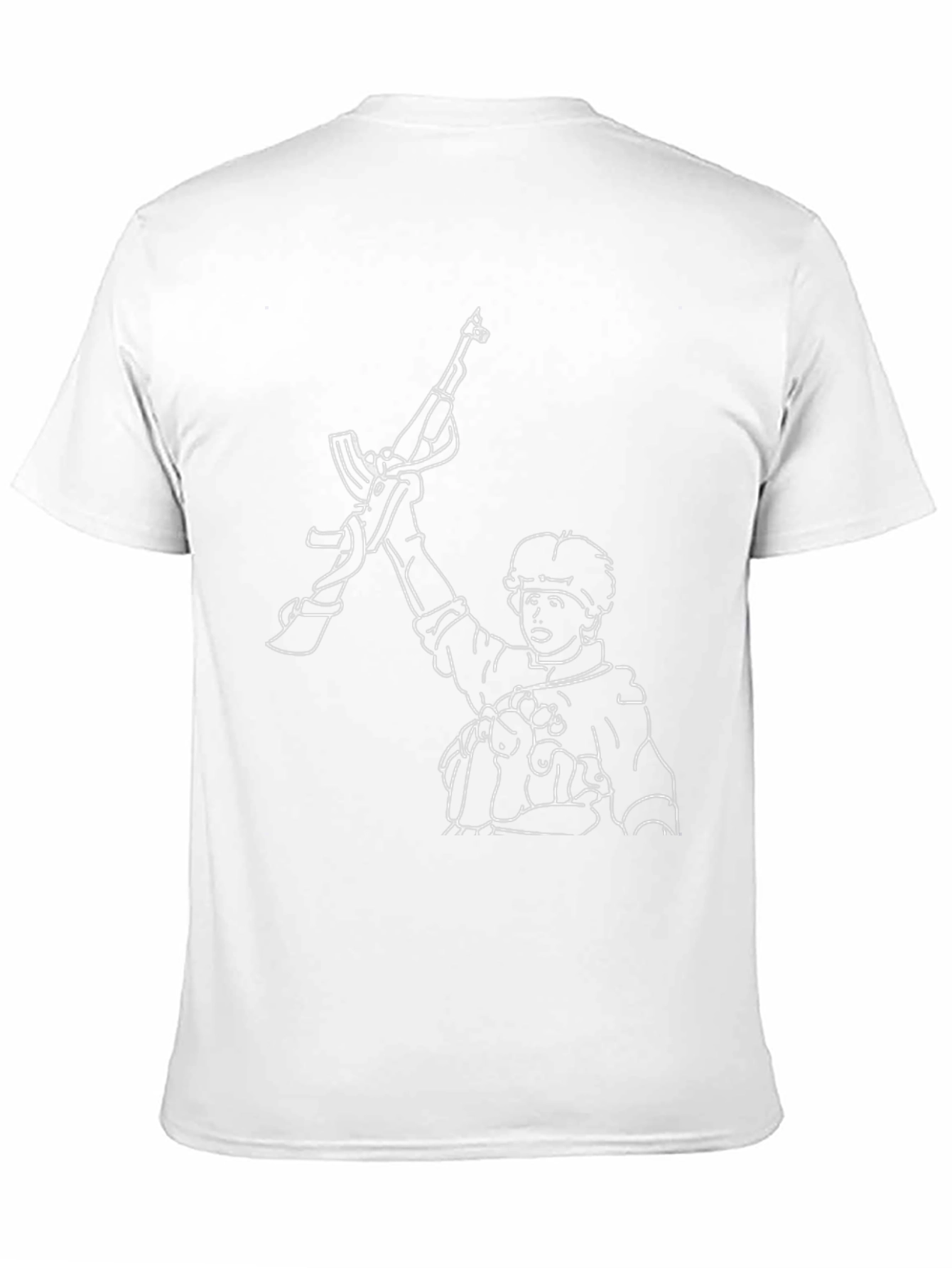 Cartoon Soldier AK-47 Black T-Shirt