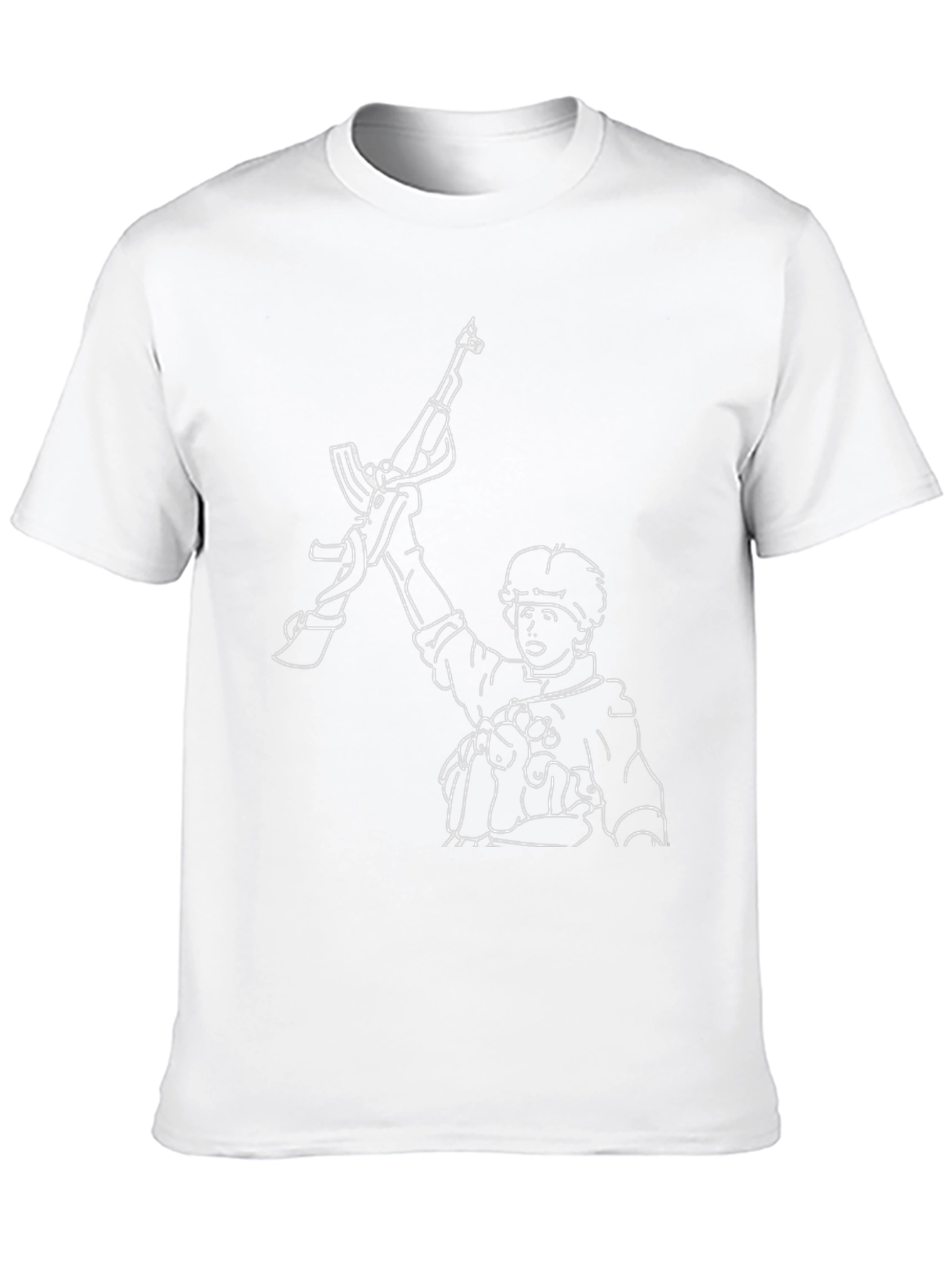 Cartoon Soldier AK-47 Black T-Shirt