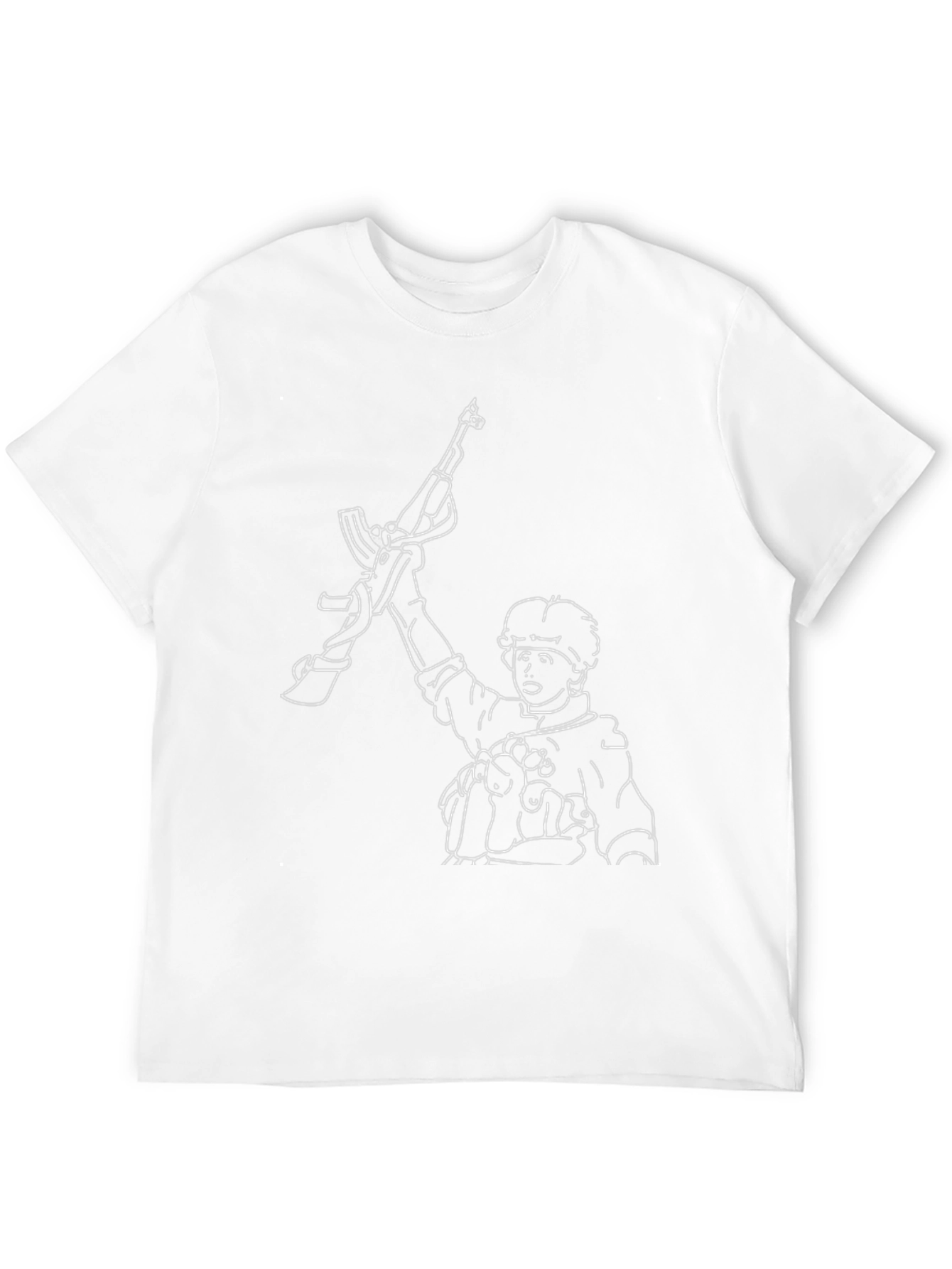 Cartoon Soldier AK-47 Black T-Shirt