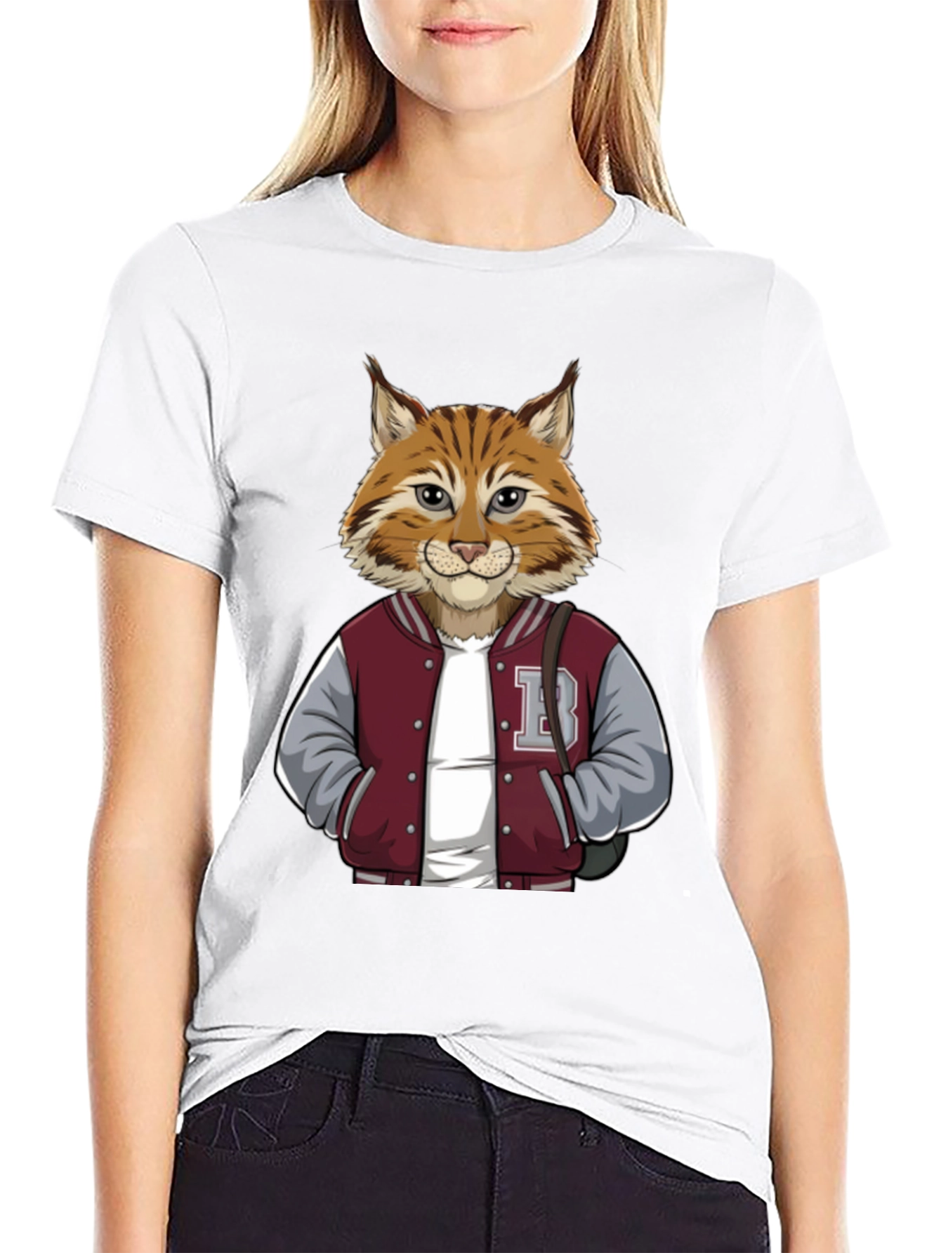 Bobcat in Varsity Jacket T-Shirt