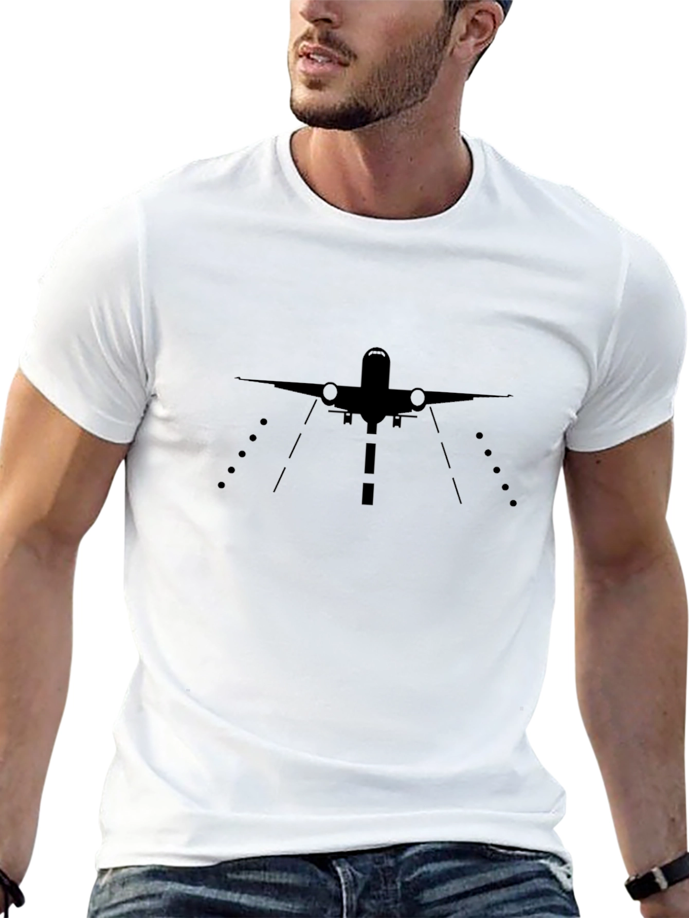 Airplane Silhouette Graphic T-Shirt