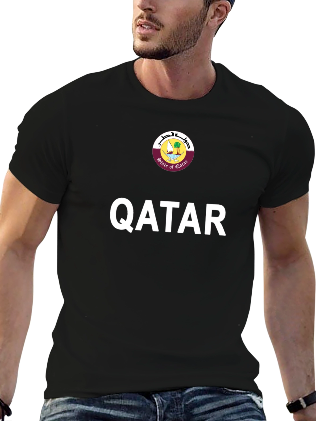 Qatar T-Shirt - Black Qatar Pride Tee