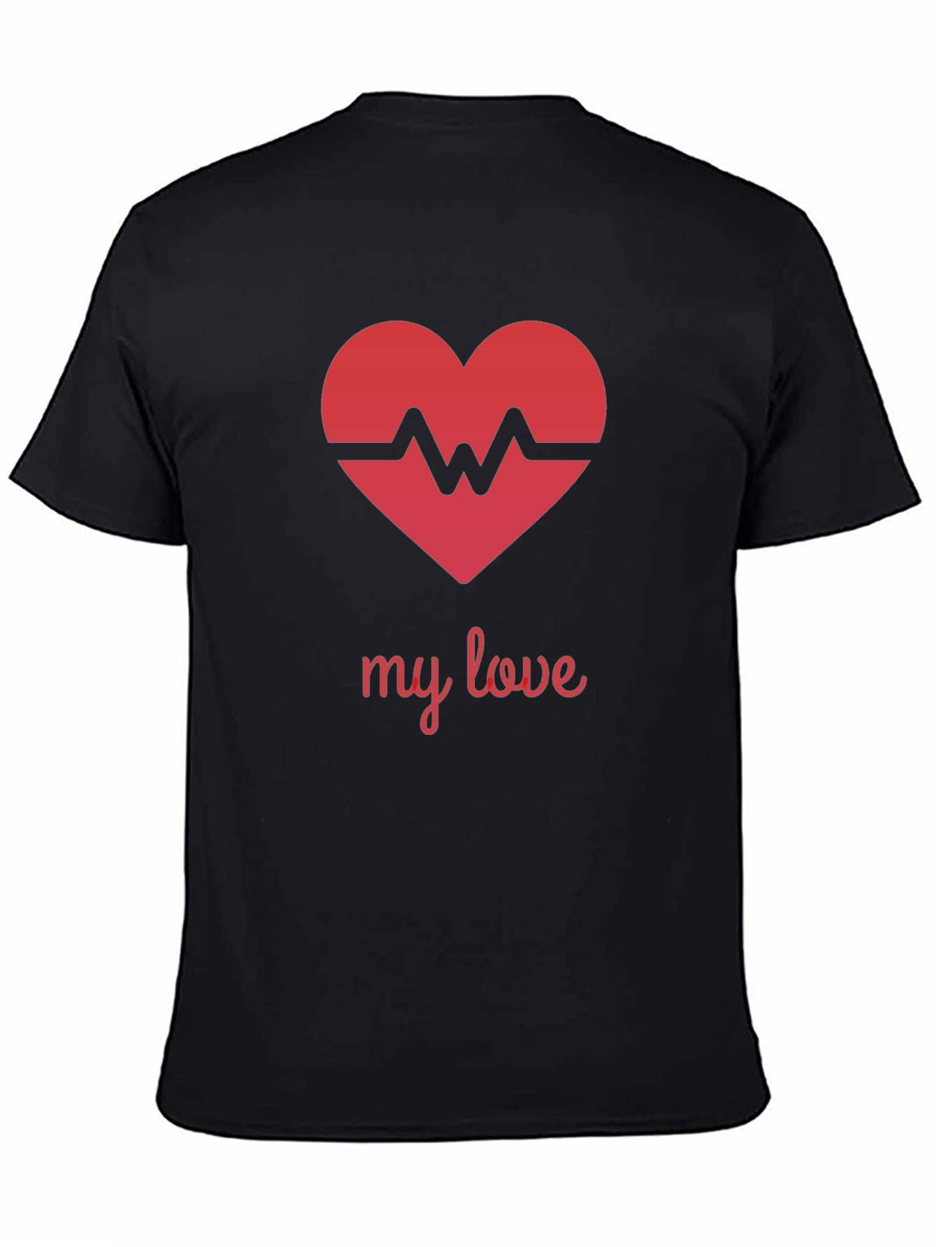 Heartbeat My Love Black T-Shirt