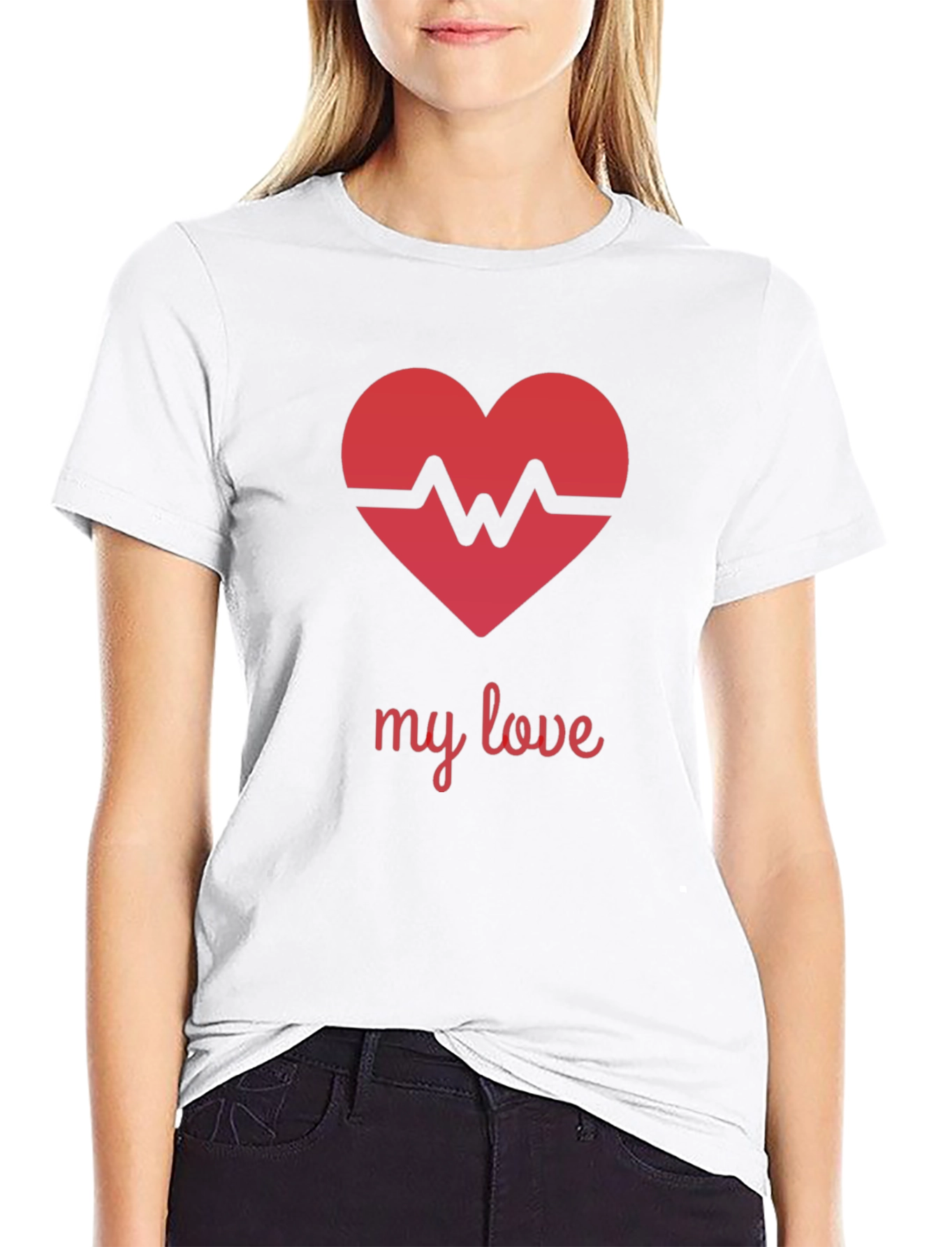 Heartbeat My Love Black T-Shirt