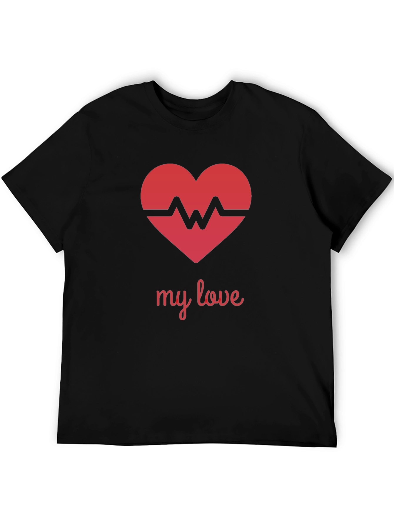 Heartbeat My Love Black T-Shirt