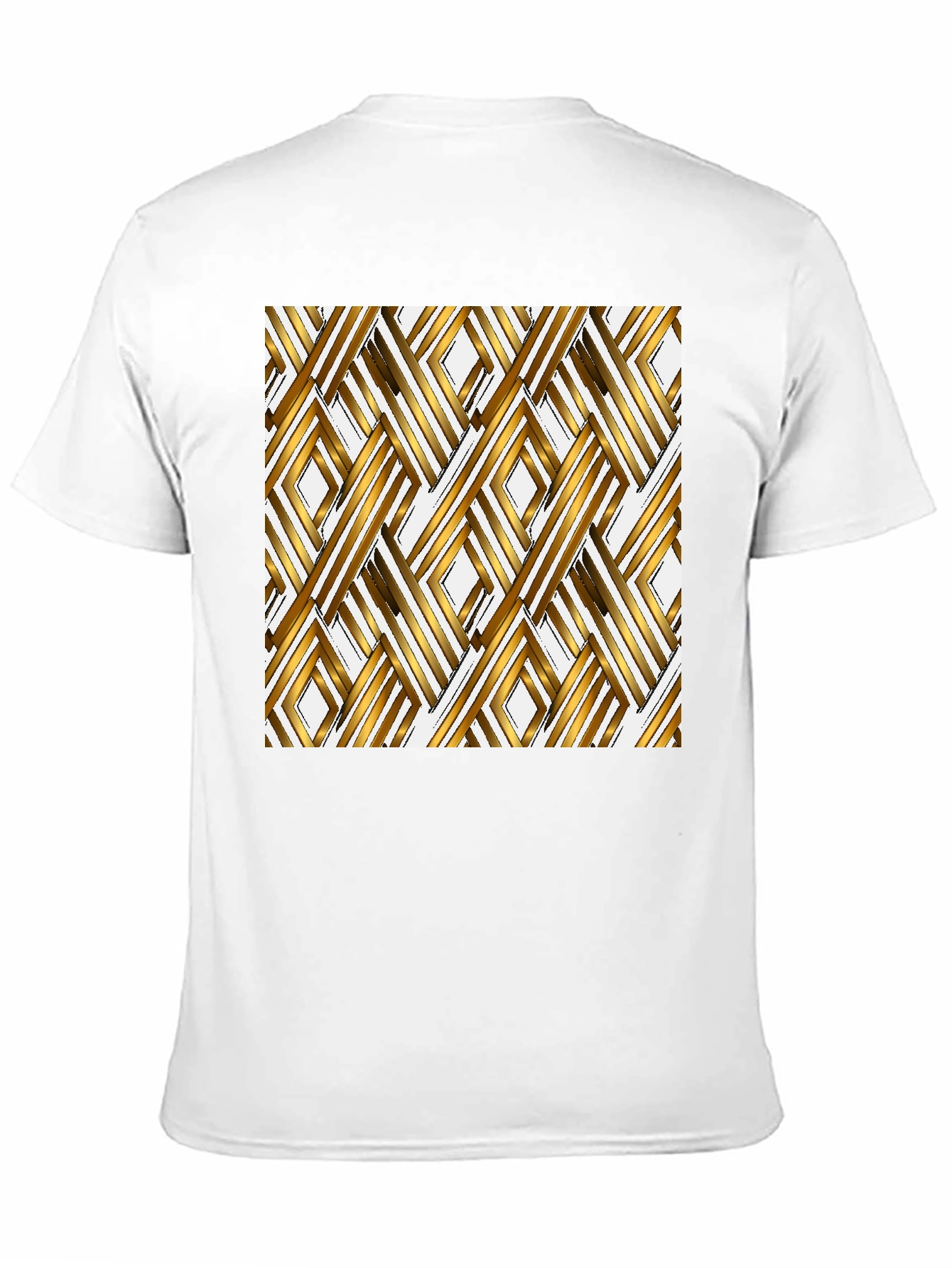 Geometric Gold Pattern Black T-Shirt