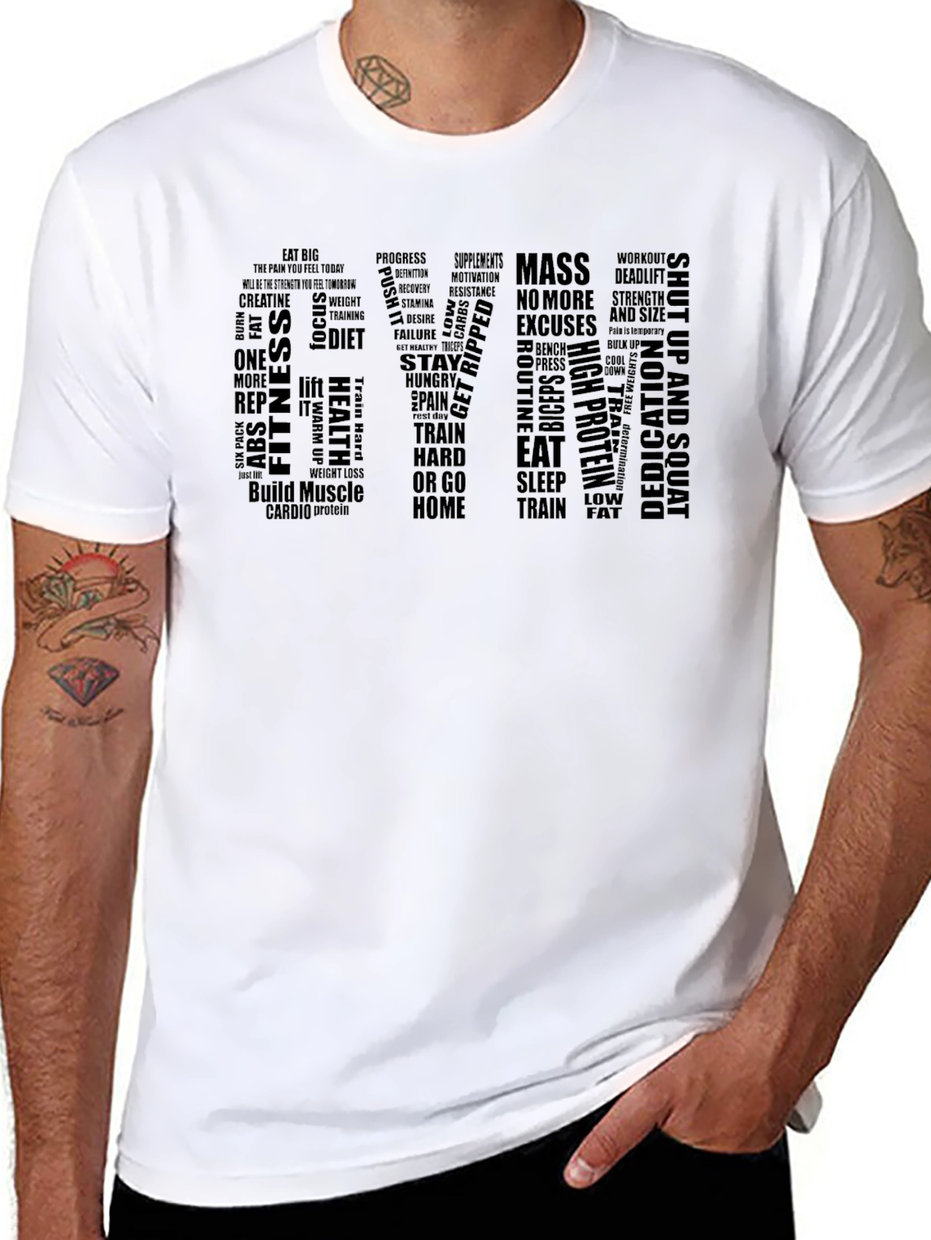 Gym Motivation Black Graphic Tee