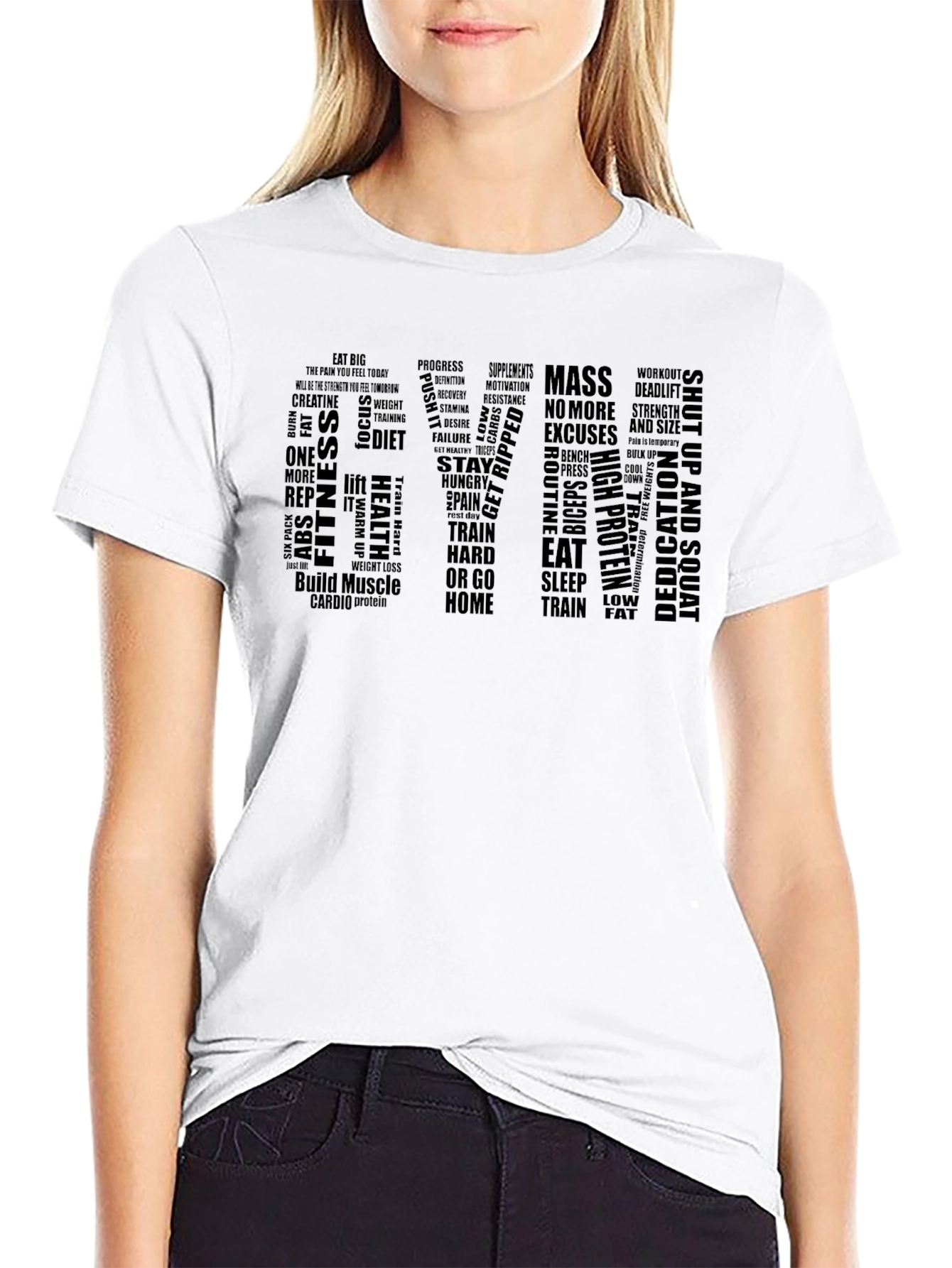 Gym Motivation Black Graphic Tee
