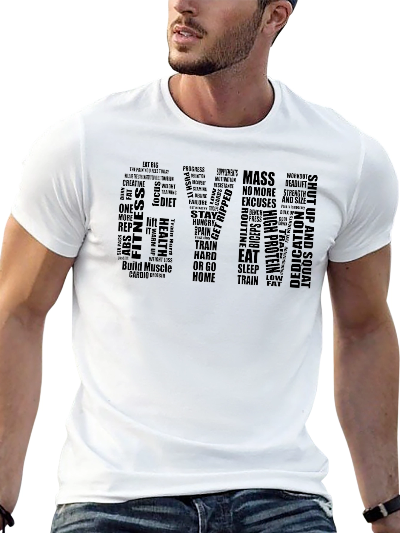 Gym Motivation Black Graphic Tee