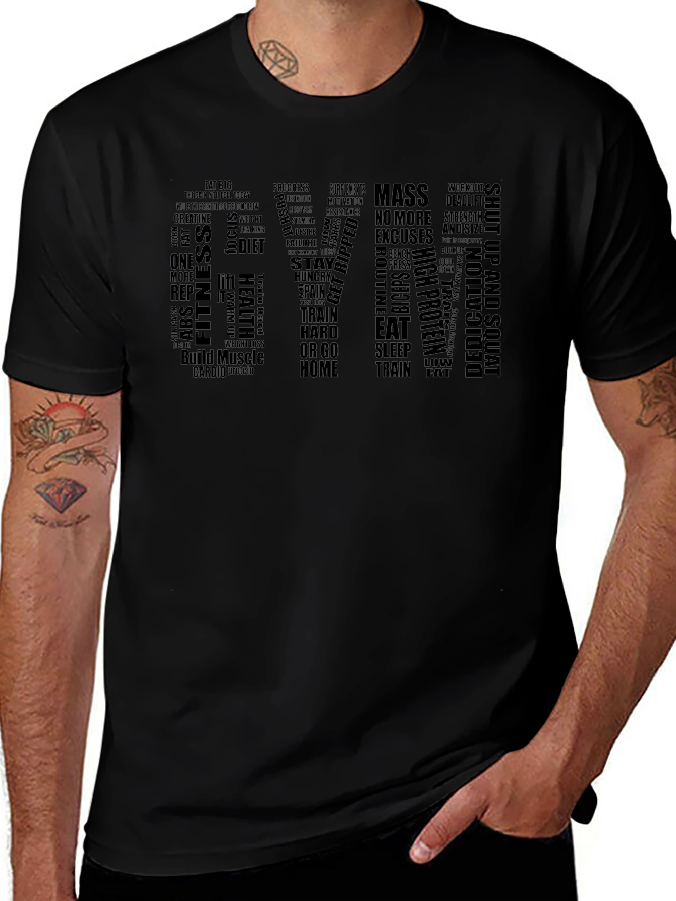 Gym Motivation Black Graphic Tee