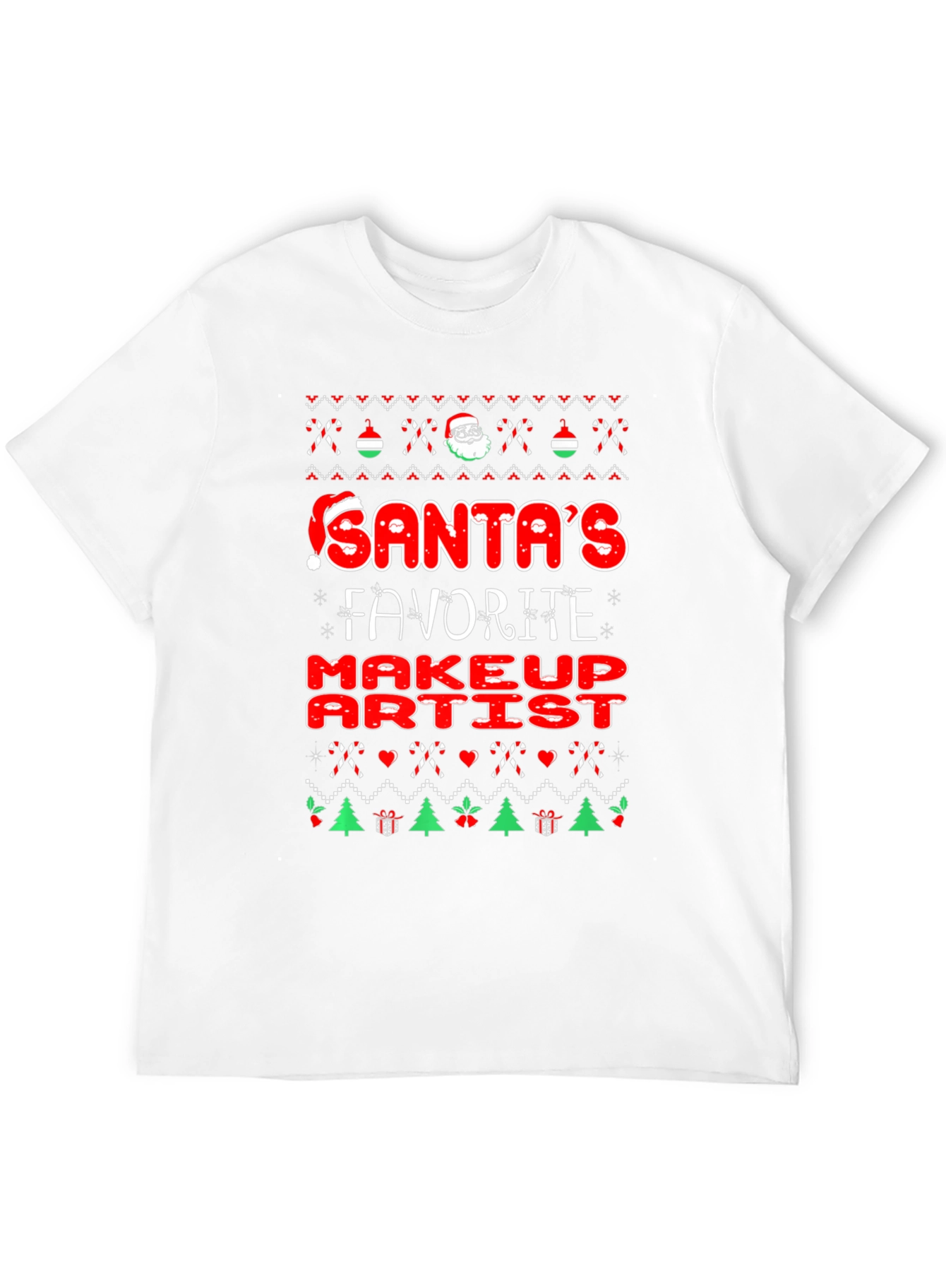 Santas Favorite Makeup Artist Christmas Graphic Tee