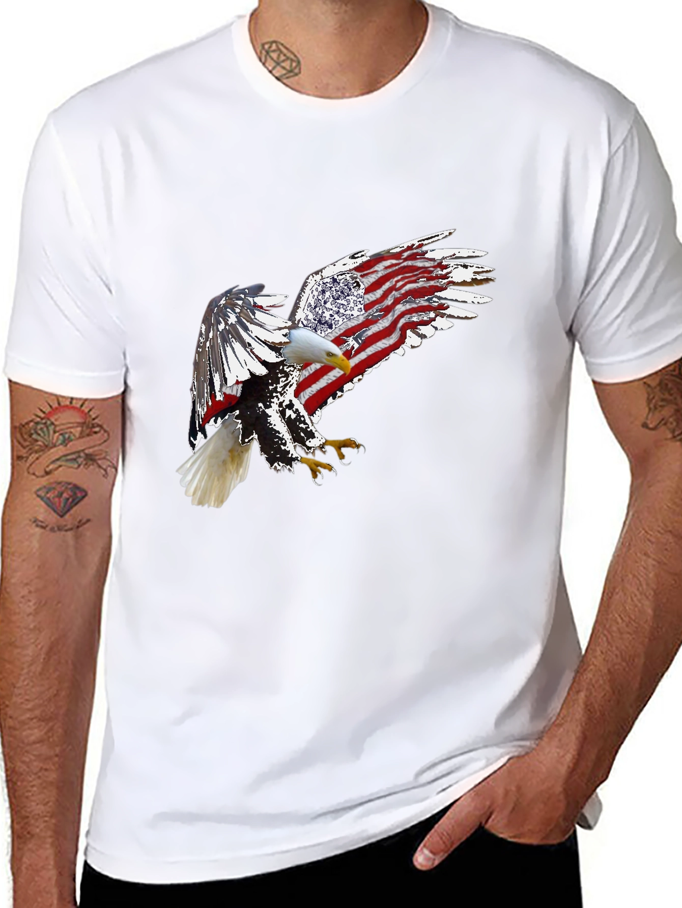 American Eagle USA Flag Patriotic T-Shirt