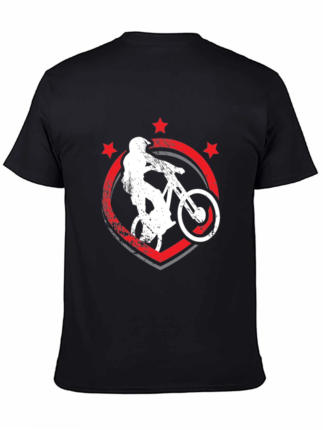 Mountain Bike Graphic Tee - Black Cotton T-Shirt