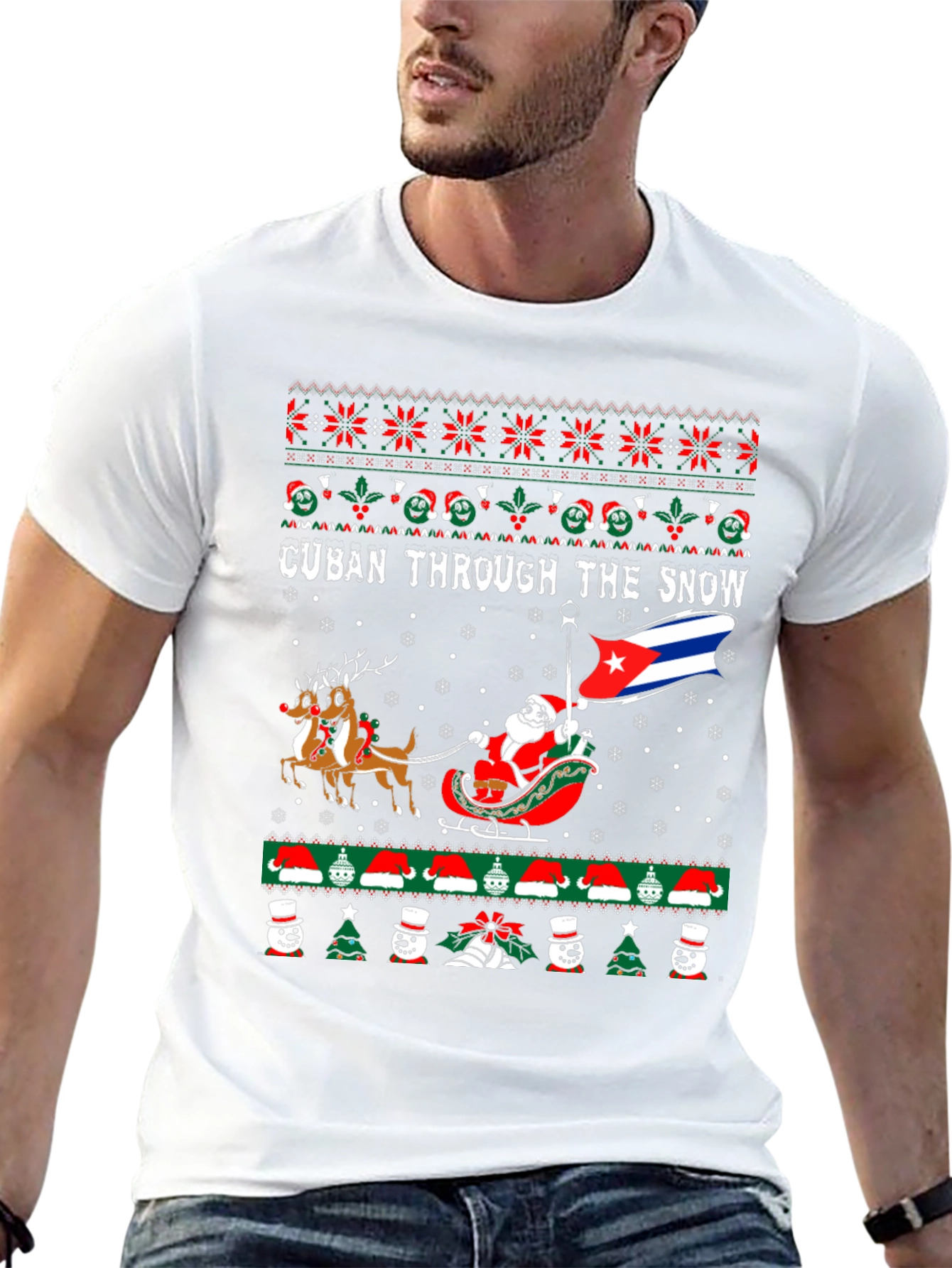Cuban Through The Snow Christmas T-Shirt