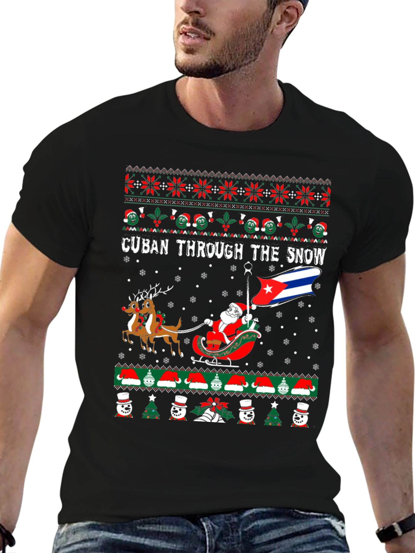Cuban Through The Snow Christmas T-Shirt