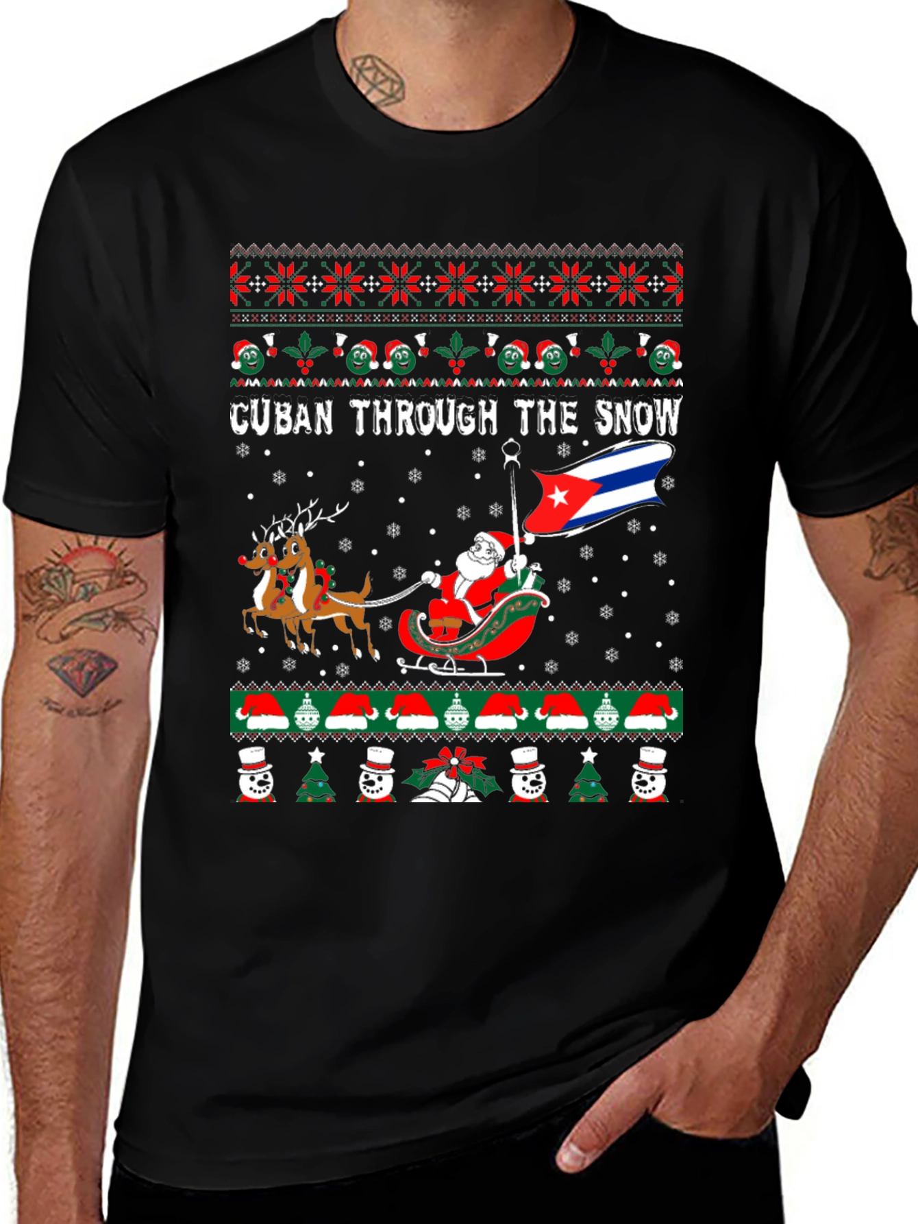 Cuban Through The Snow Christmas T-Shirt