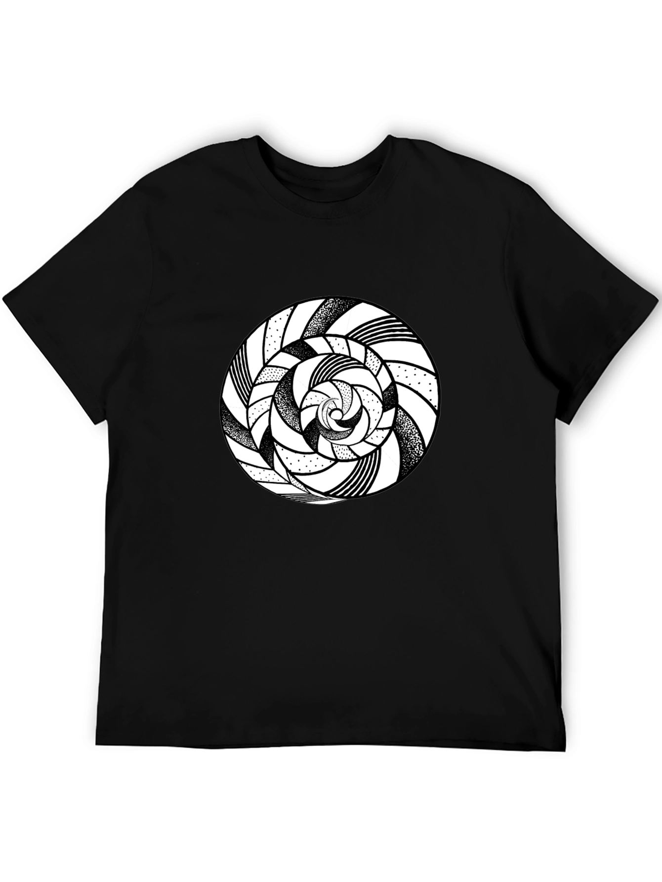 Abstract Circle Graphic Tee - Mens Black T-Shirt