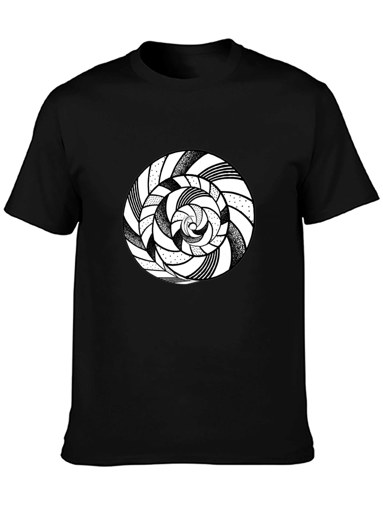 Abstract Circle Graphic Tee - Mens Black T-Shirt