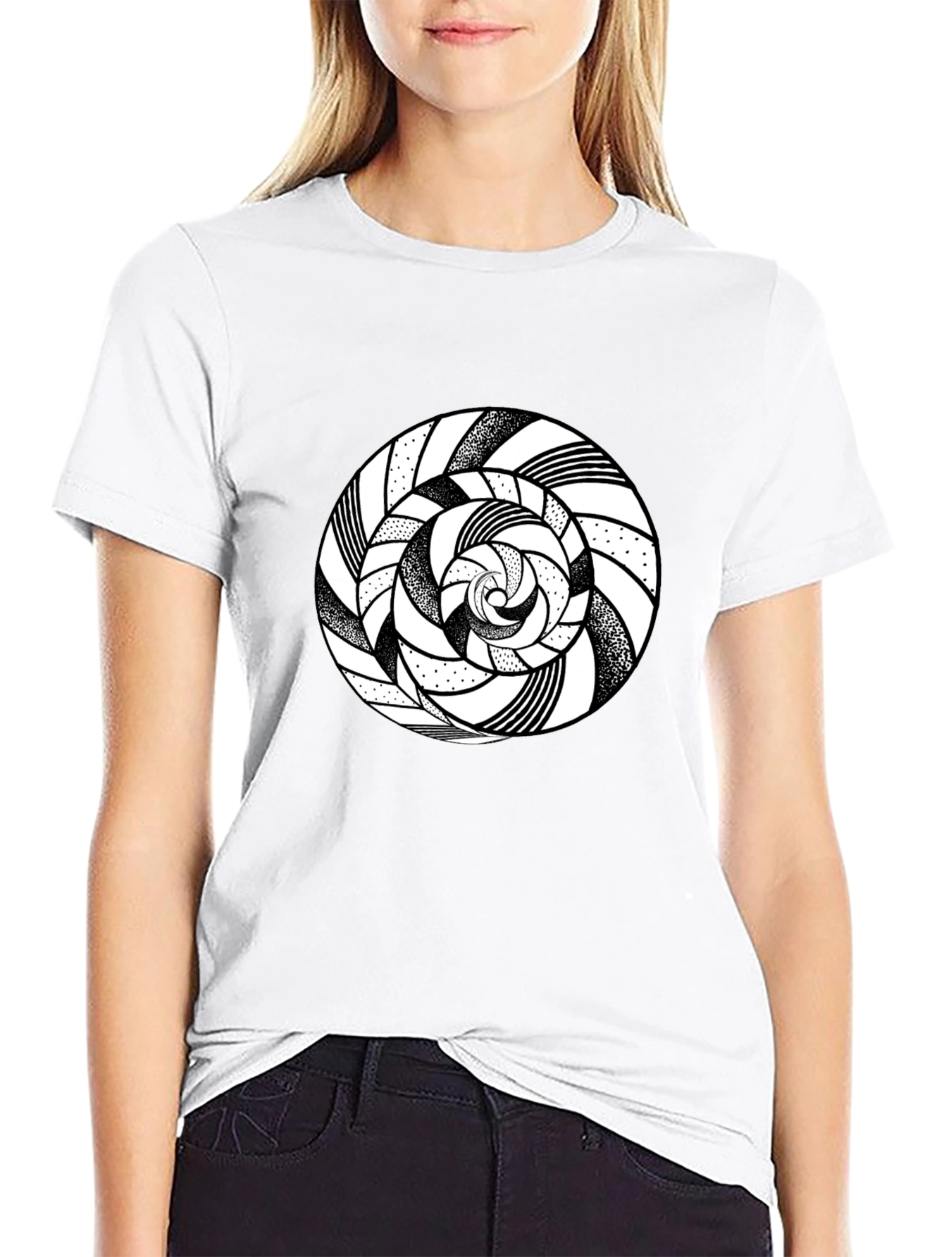 Abstract Circle Graphic Tee - Mens Black T-Shirt