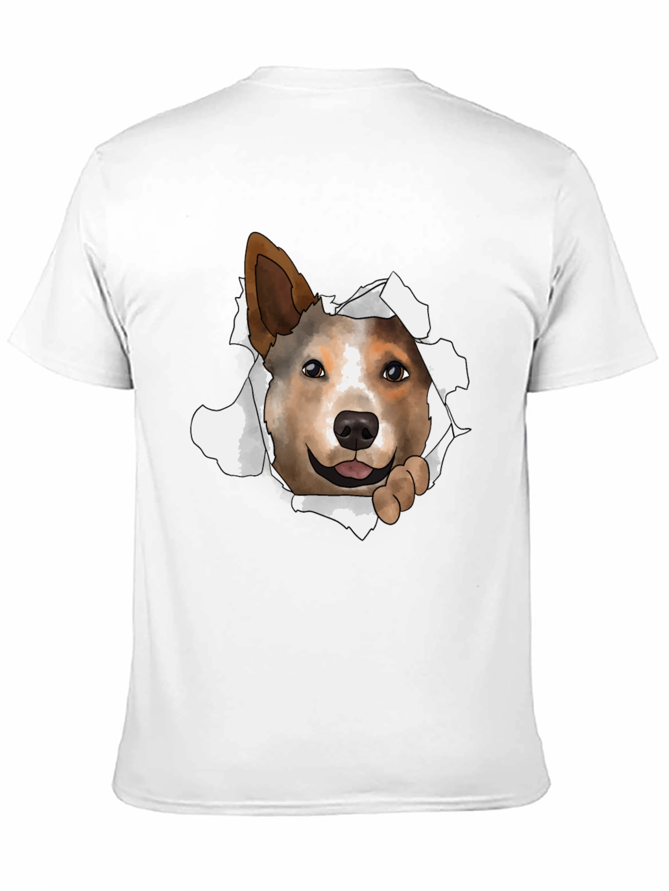Dog Peeking Through T-Shirt