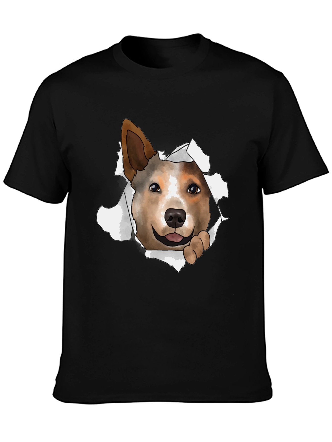 Dog Peeking Through T-Shirt
