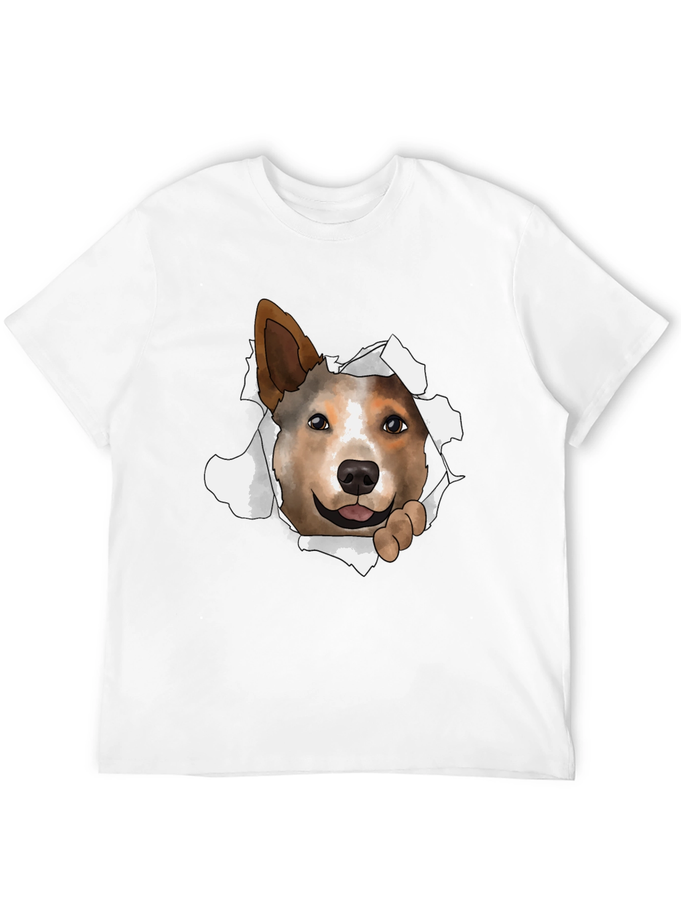 Dog Peeking Through T-Shirt