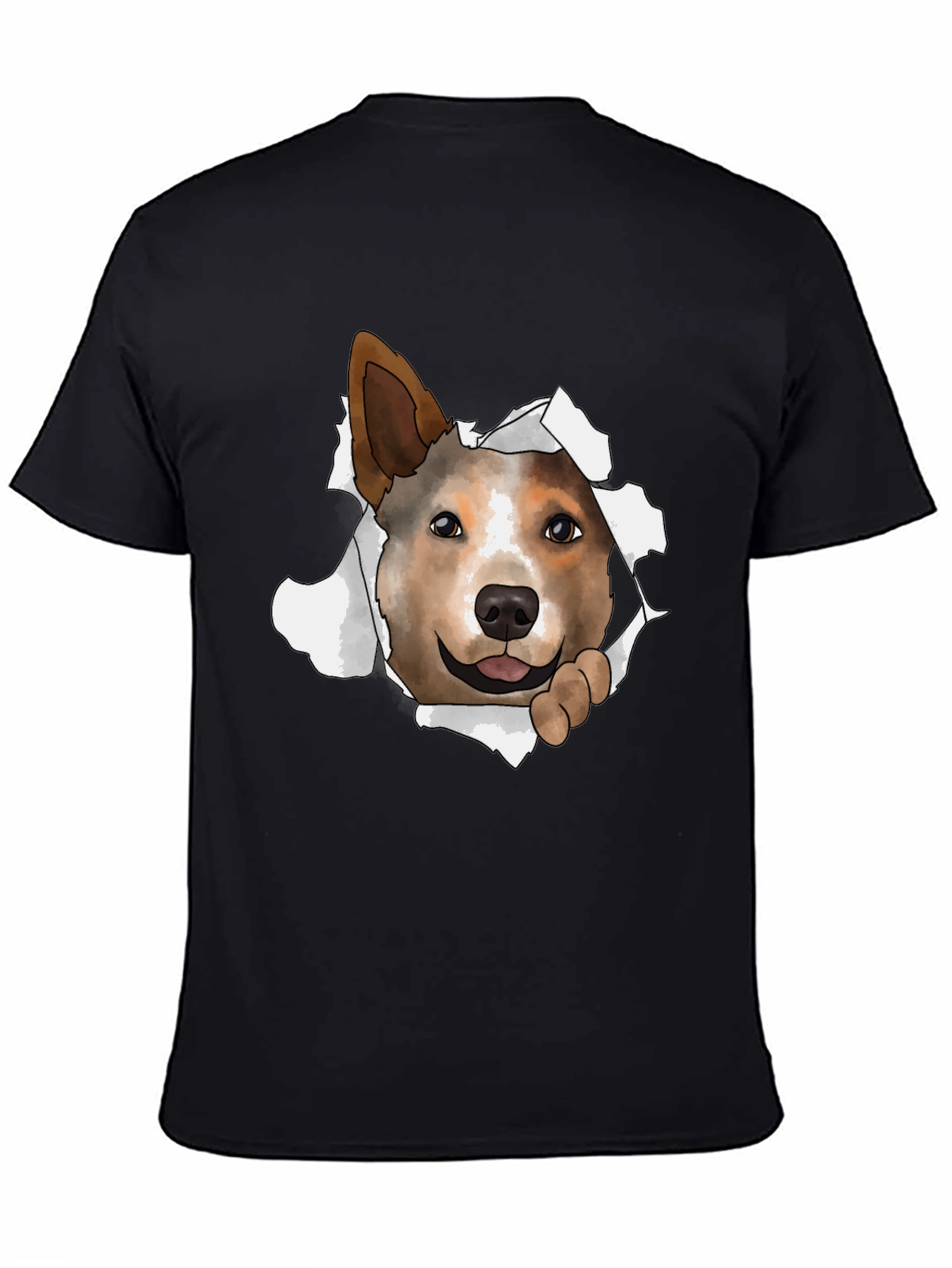 Dog Peeking Through T-Shirt