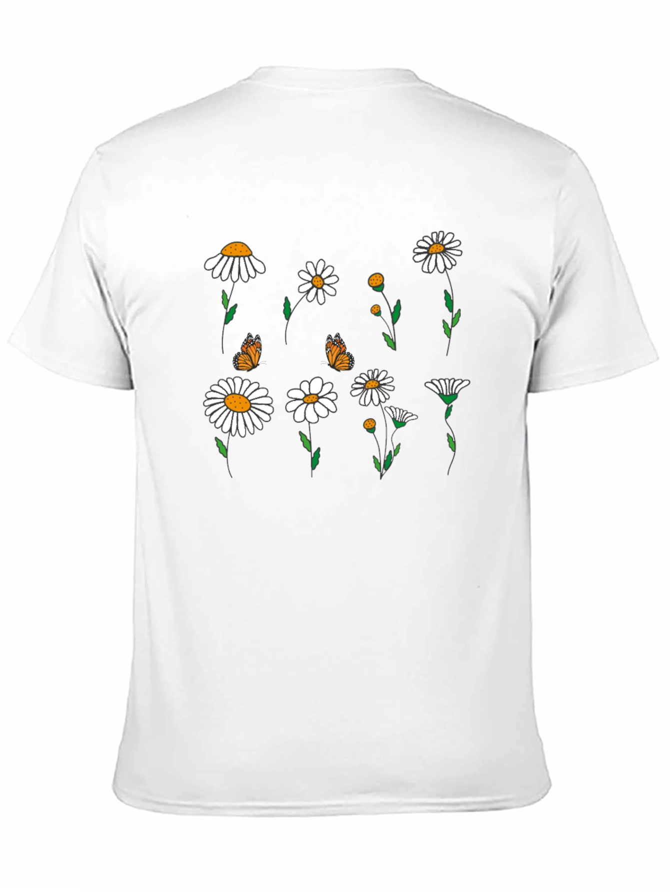 Floral Butterfly Graphic Tee - Black Casual T-Shirt