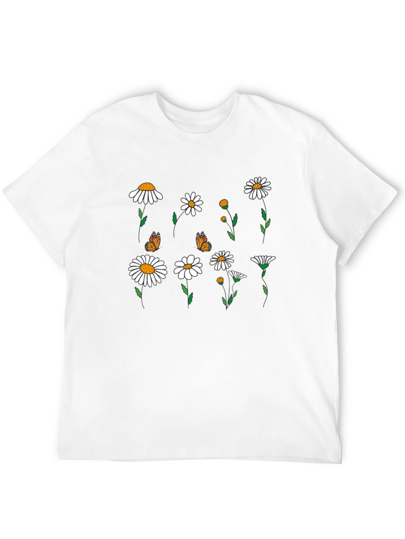 Floral Butterfly Graphic Tee - Black Casual T-Shirt