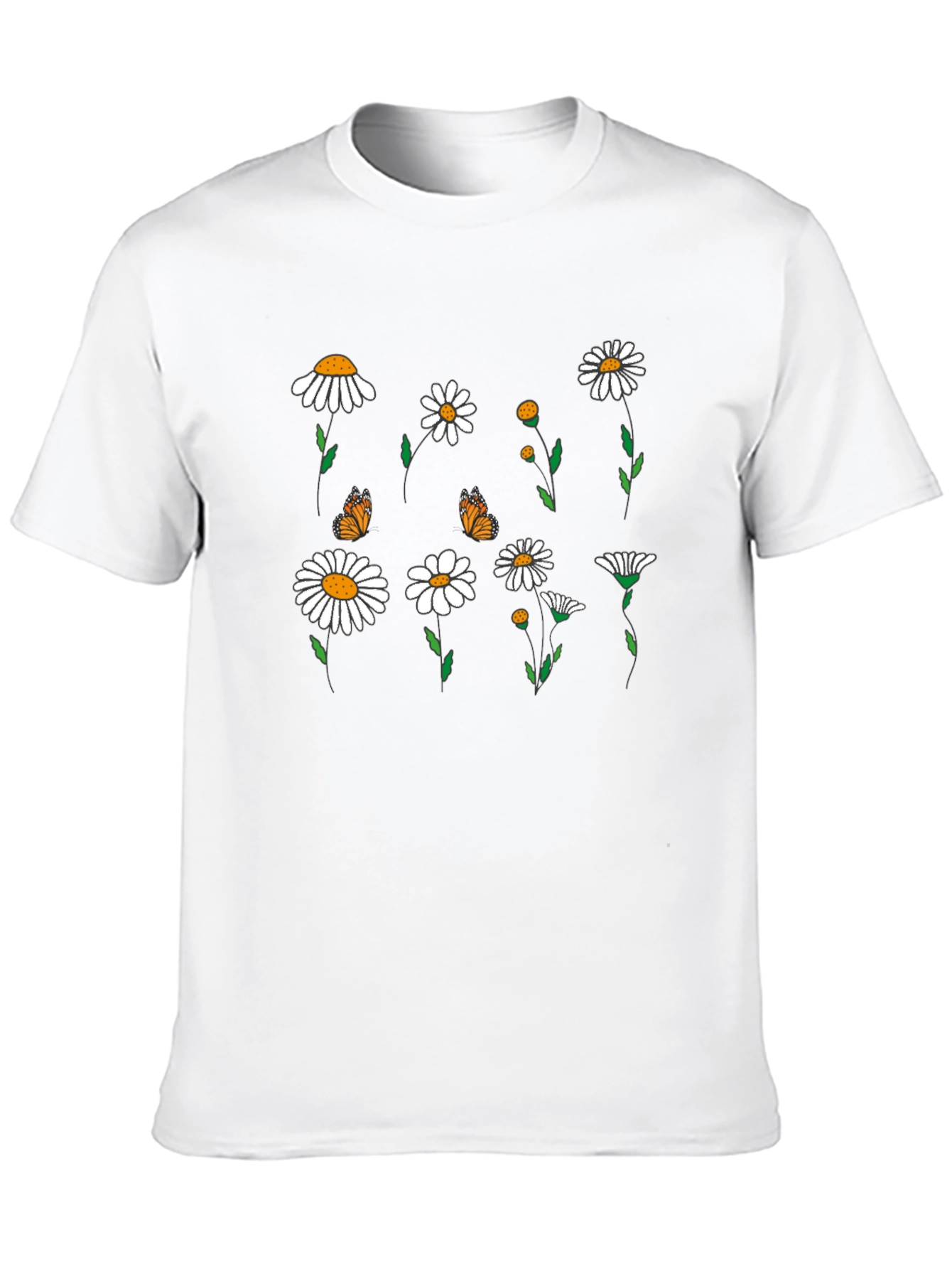 Floral Butterfly Graphic Tee - Black Casual T-Shirt