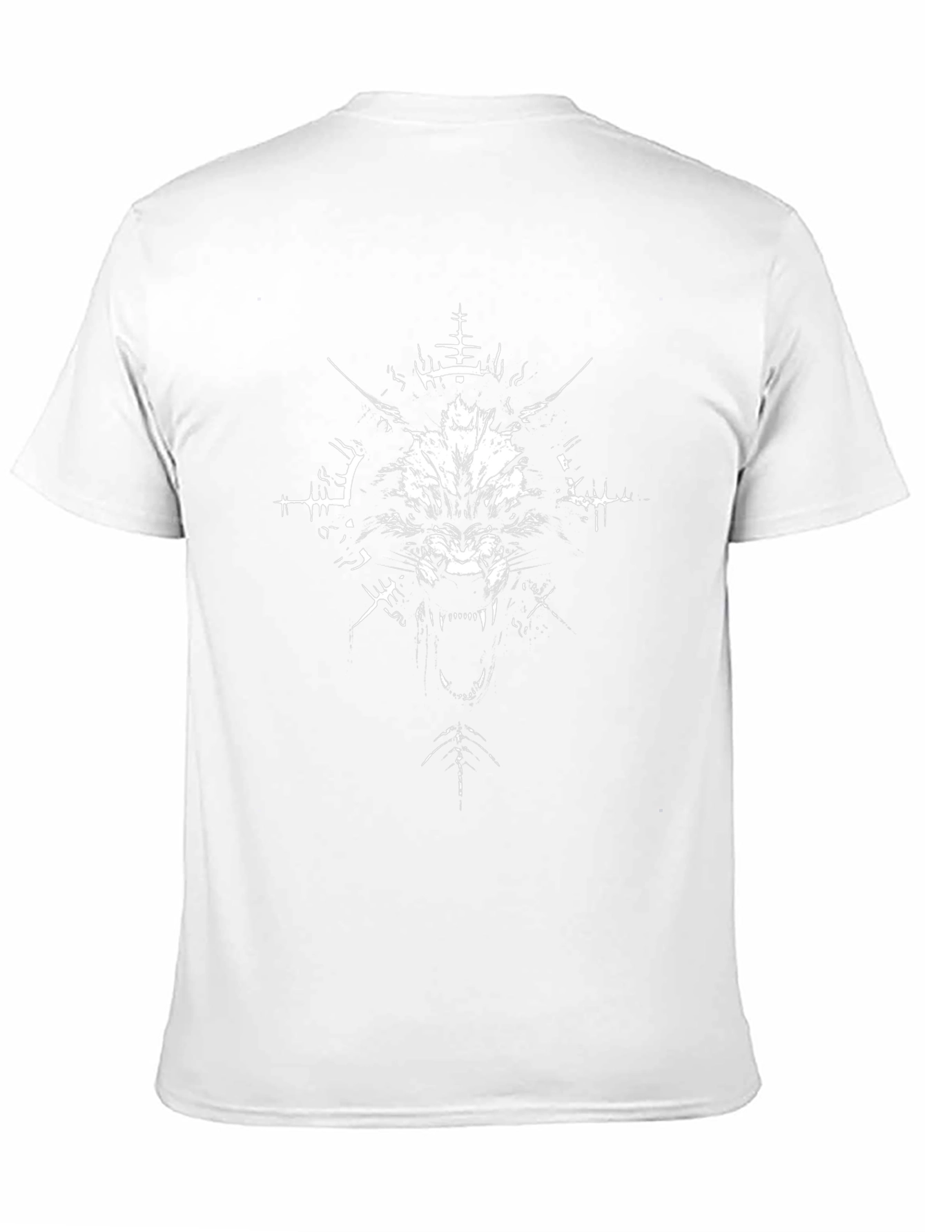Mens Black Graphic Tee - Wolf Design
