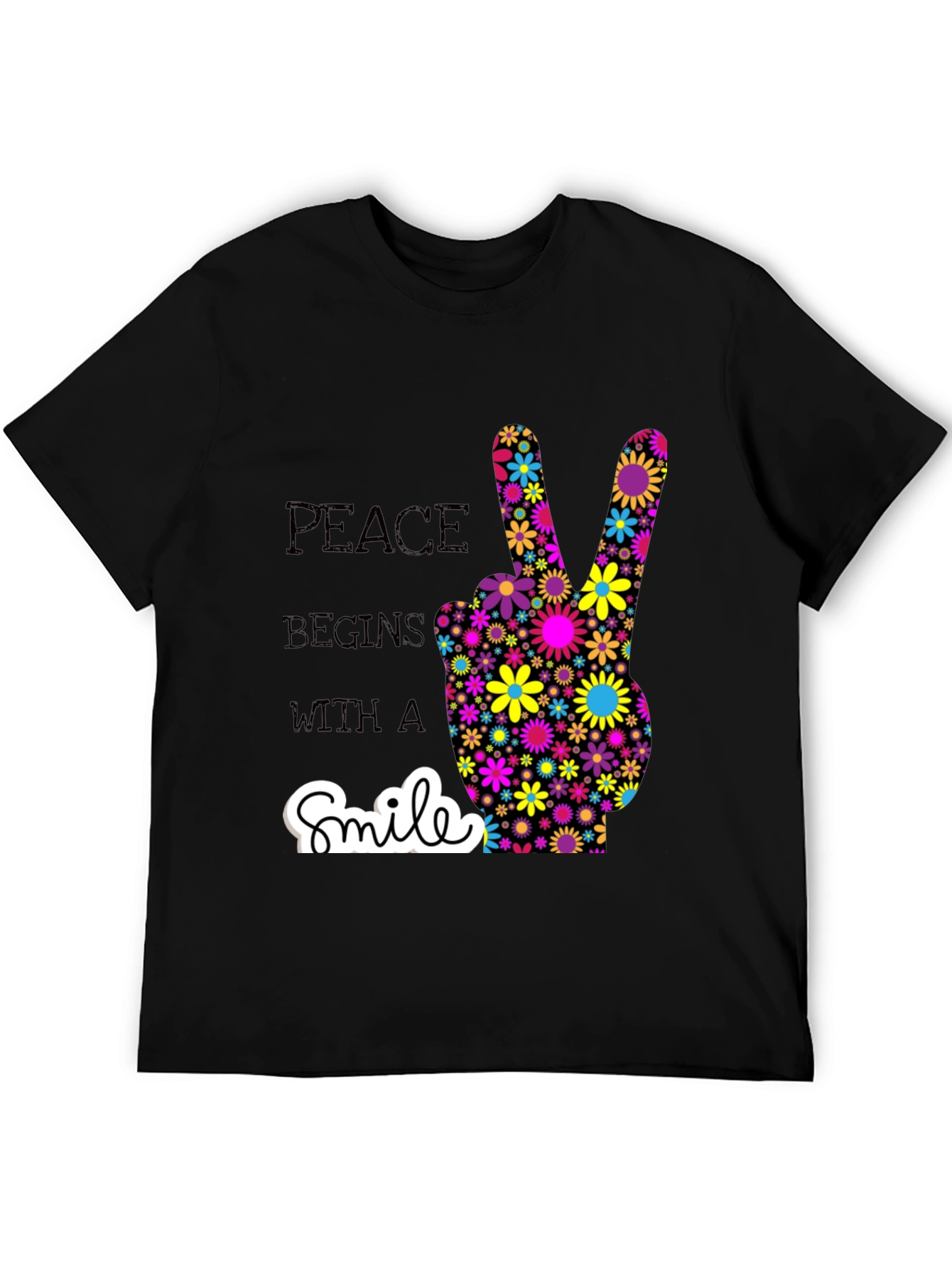 Peace Begins With a Smile Graphic T-Shirt