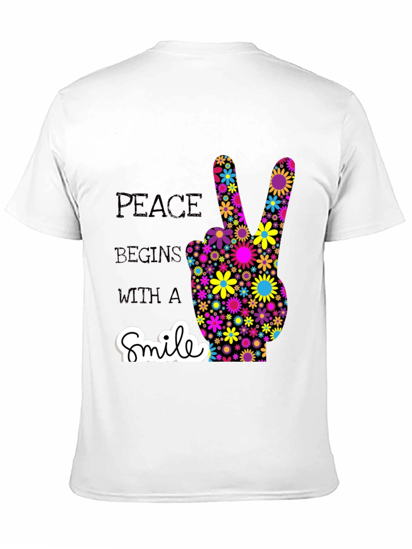 Peace Begins With a Smile Graphic T-Shirt