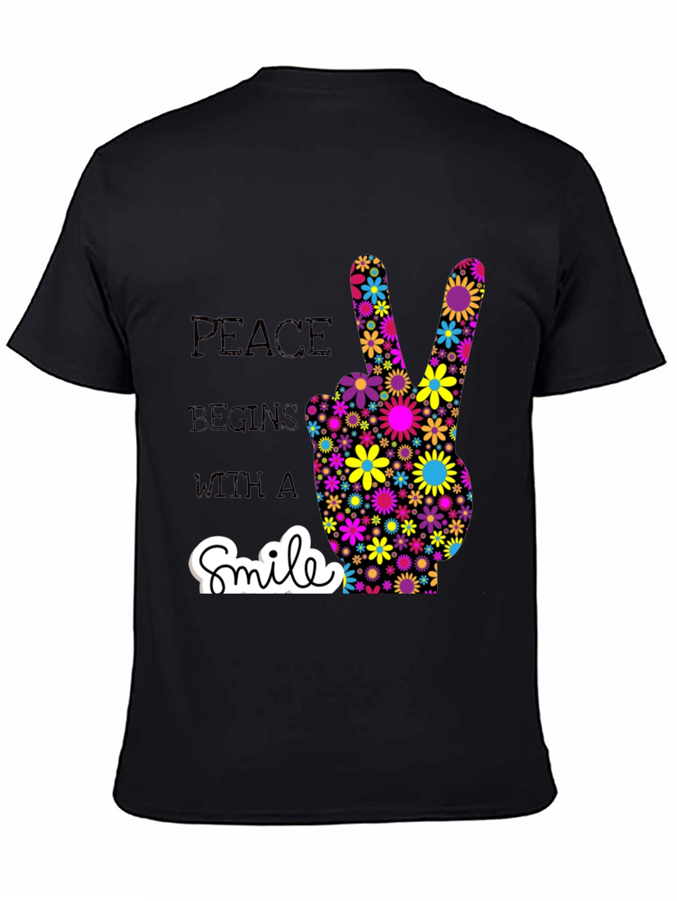 Peace Begins With a Smile Graphic T-Shirt