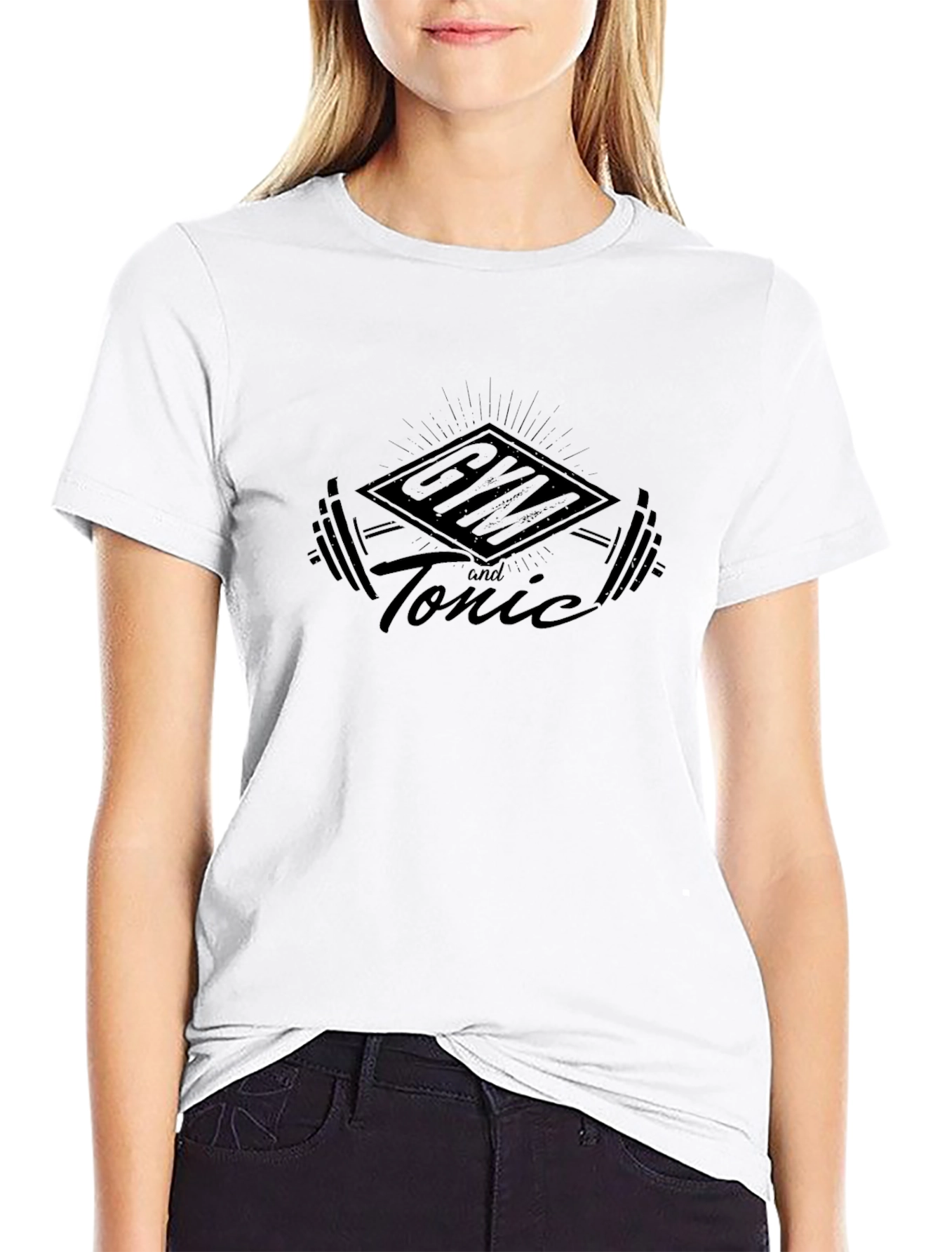 Gym and Tonic Black T-Shirt - Fitness & Cocktails