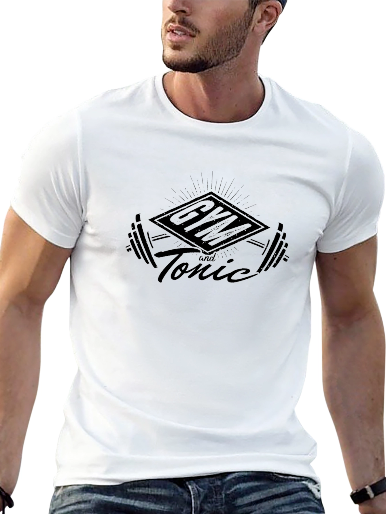 Gym and Tonic Black T-Shirt - Fitness & Cocktails