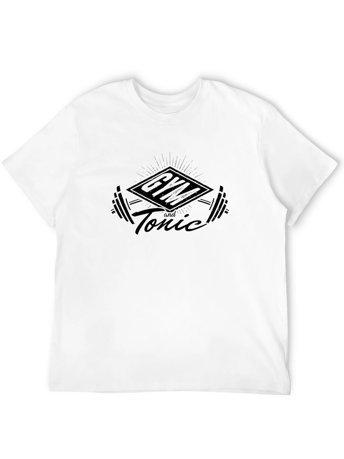 Gym and Tonic Black T-Shirt - Fitness & Cocktails