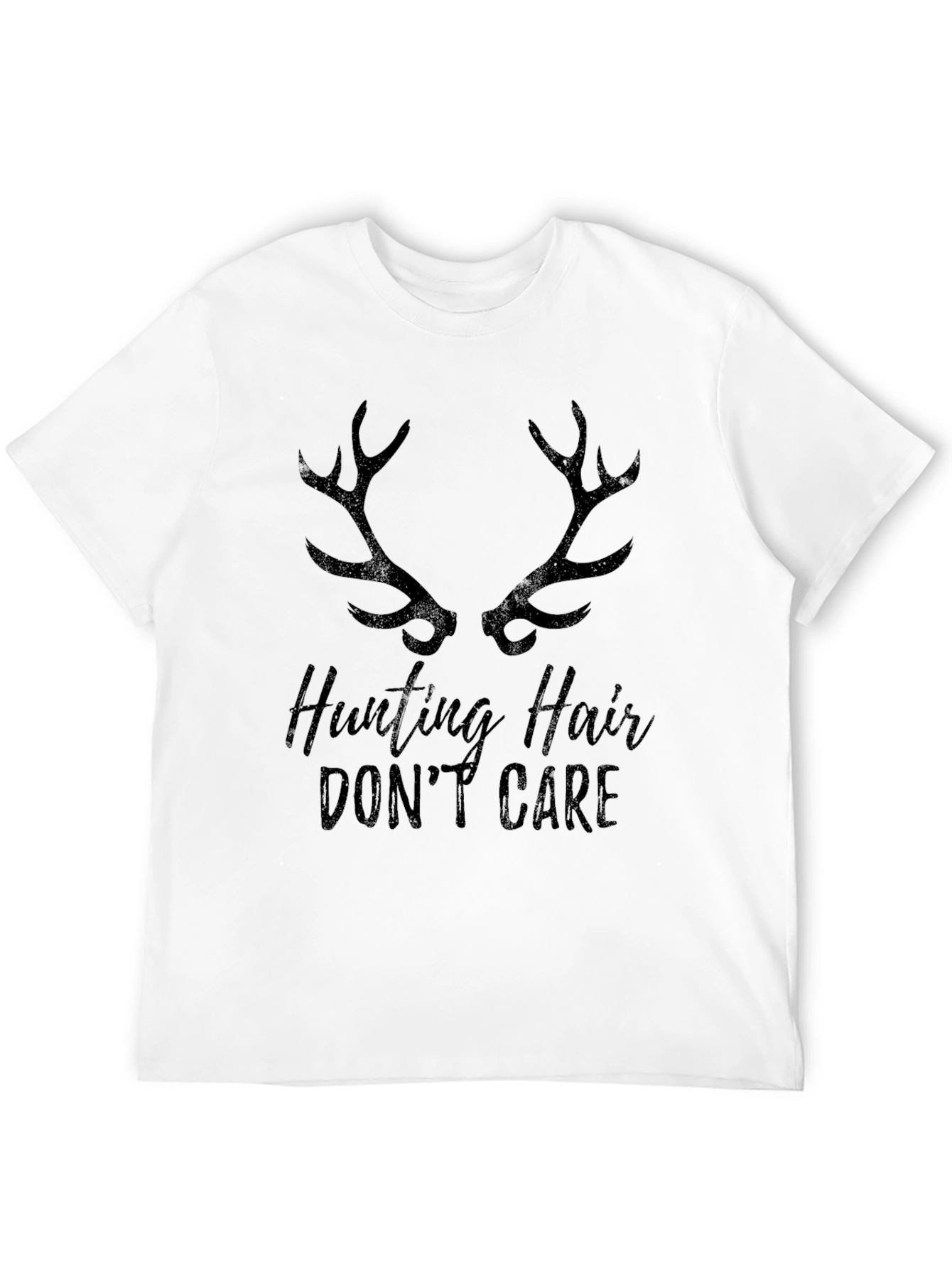 Hunting Hair Dont Care Black Graphic Tee