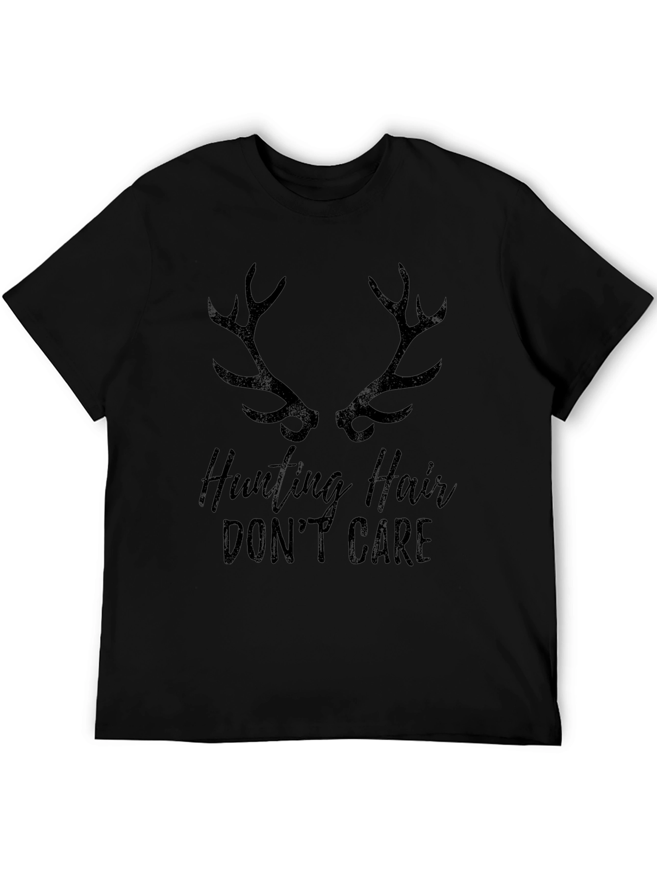 Hunting Hair Dont Care Black Graphic Tee