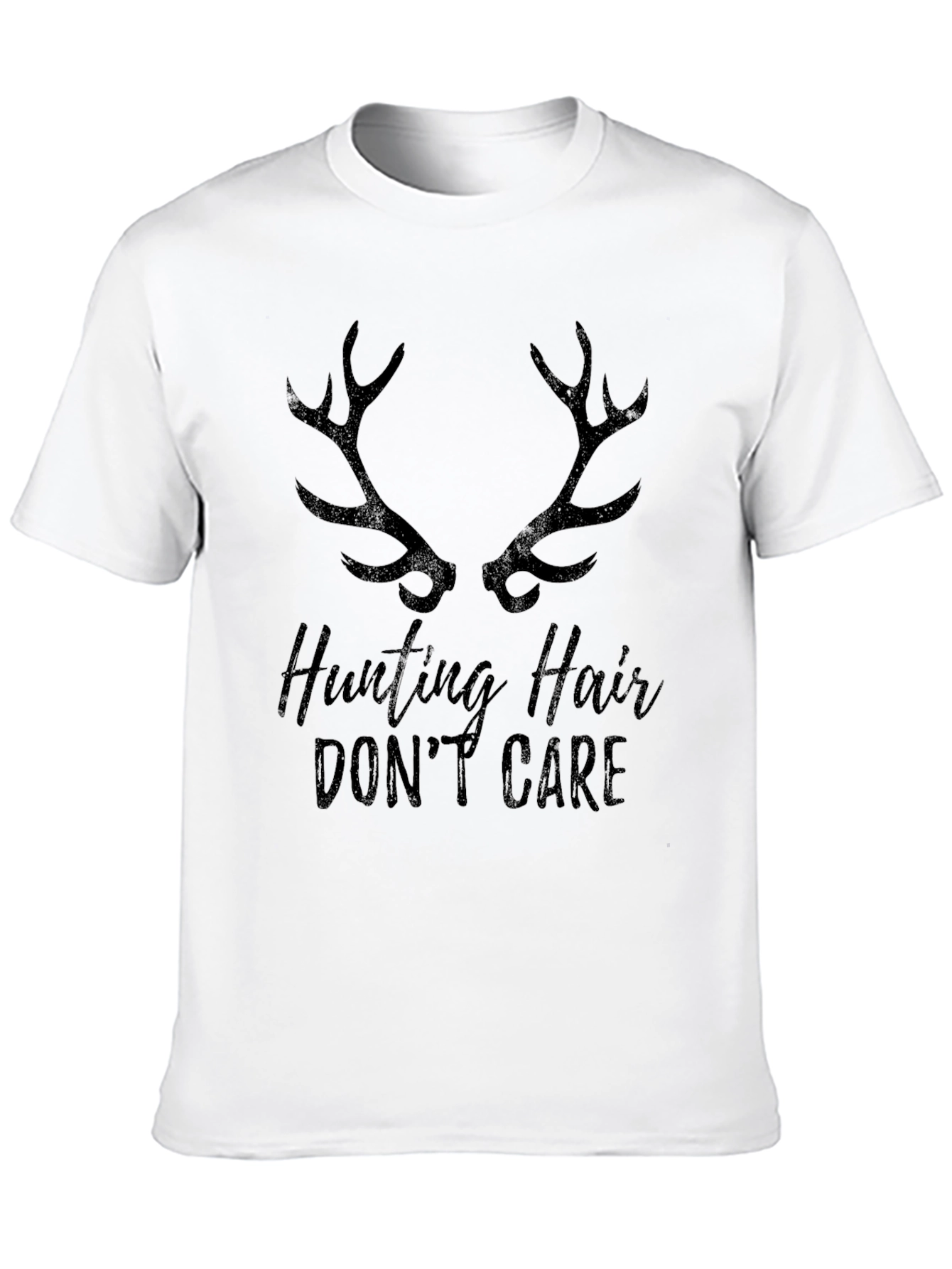 Hunting Hair Dont Care Black Graphic Tee