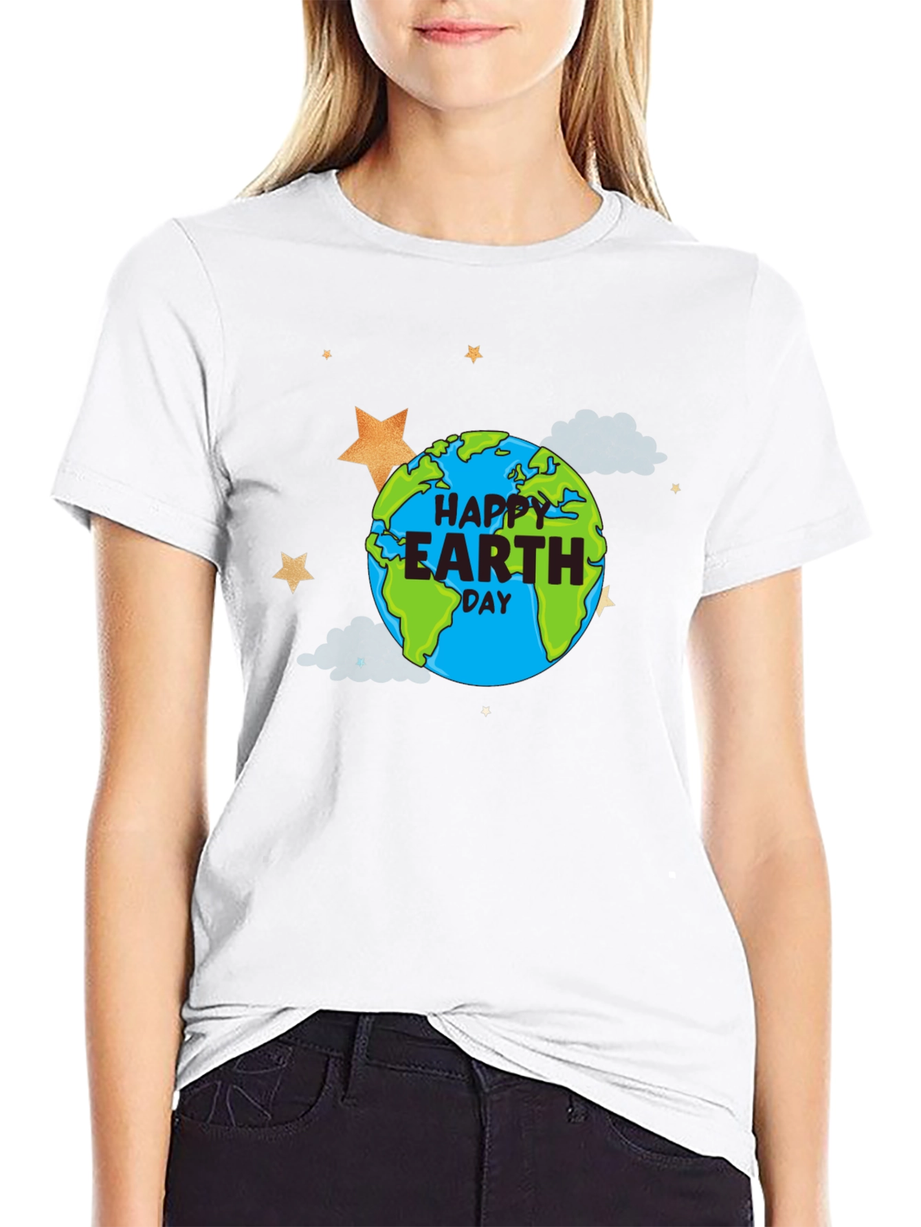 Happy Earth Day Graphic T-Shirt - Black