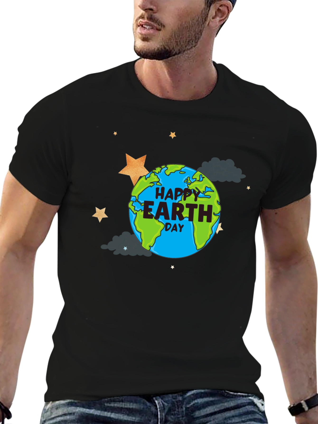 Happy Earth Day Graphic T-Shirt - Black
