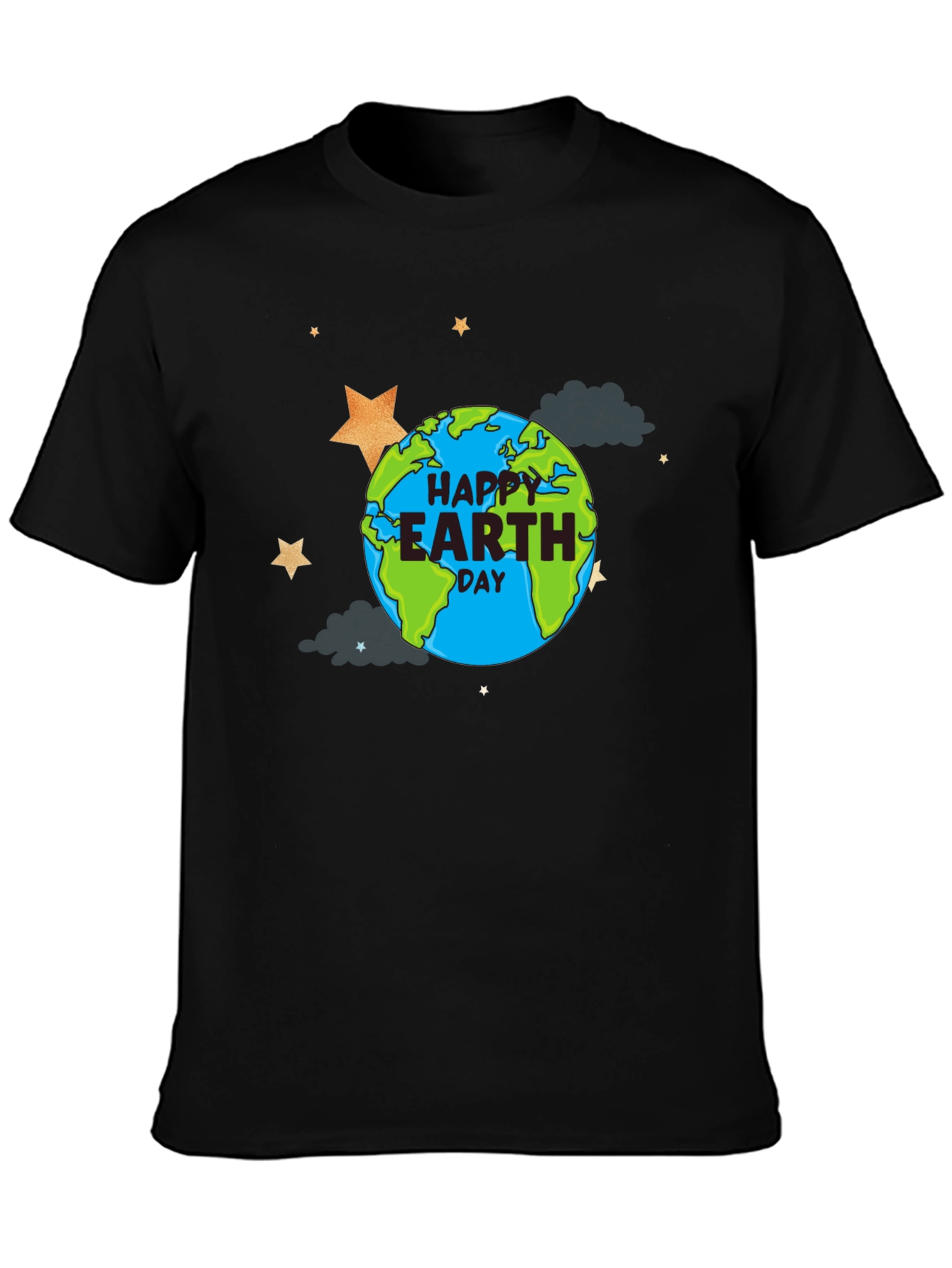 Happy Earth Day Graphic T-Shirt - Black