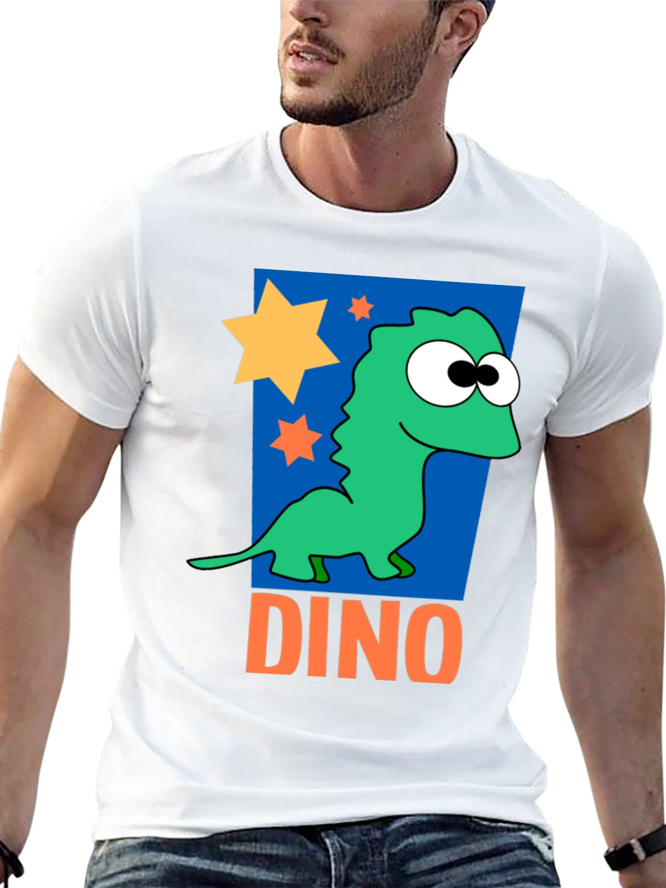 Retro Dino Graphic Tee - Cartoon Dinosaur Shirt
