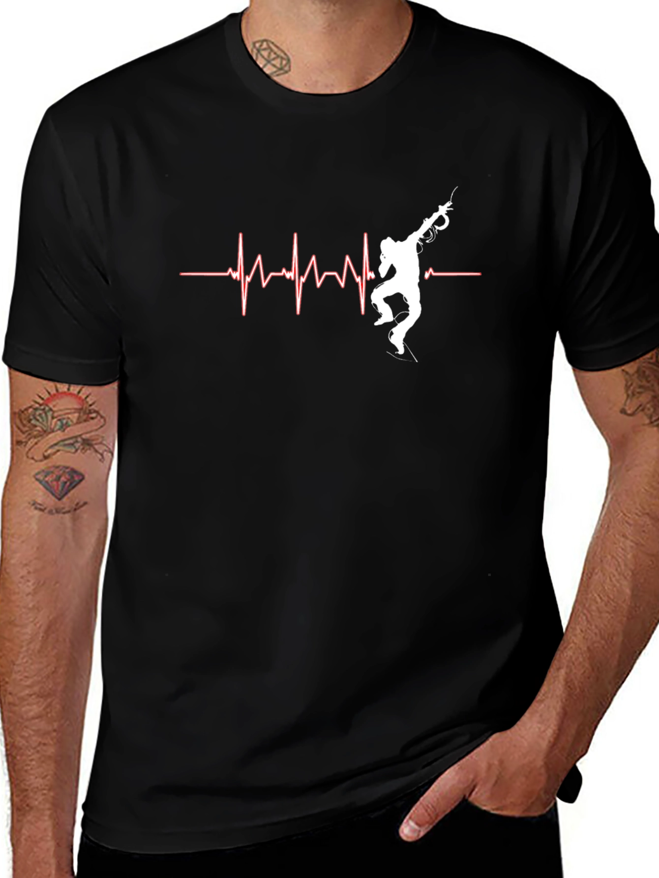 Climbing Heartbeat Graphic Tee - Adventurers Black T-Shirt