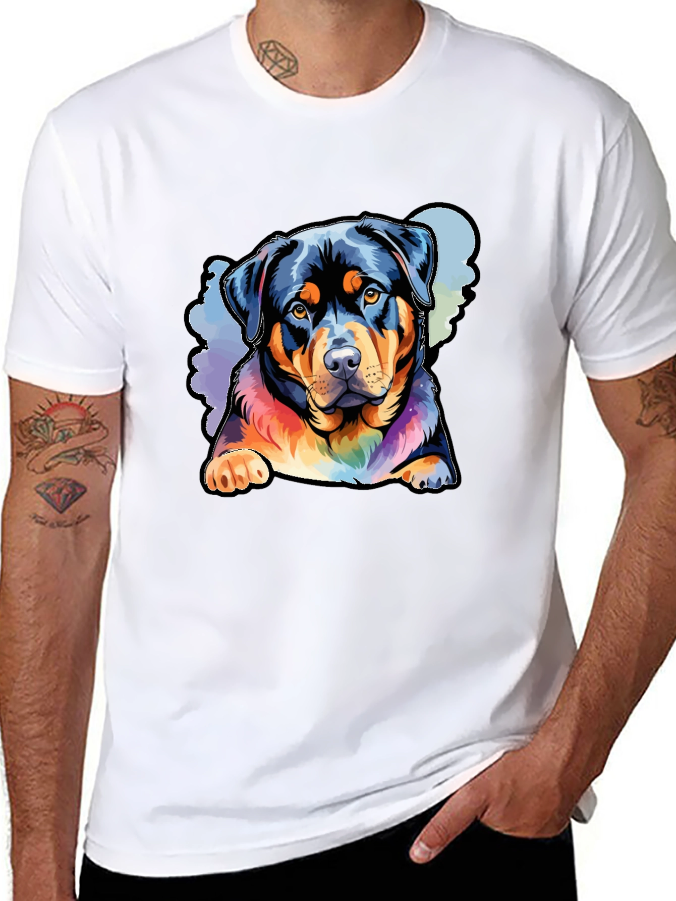 Rottweiler Rainbow Graphic Tee