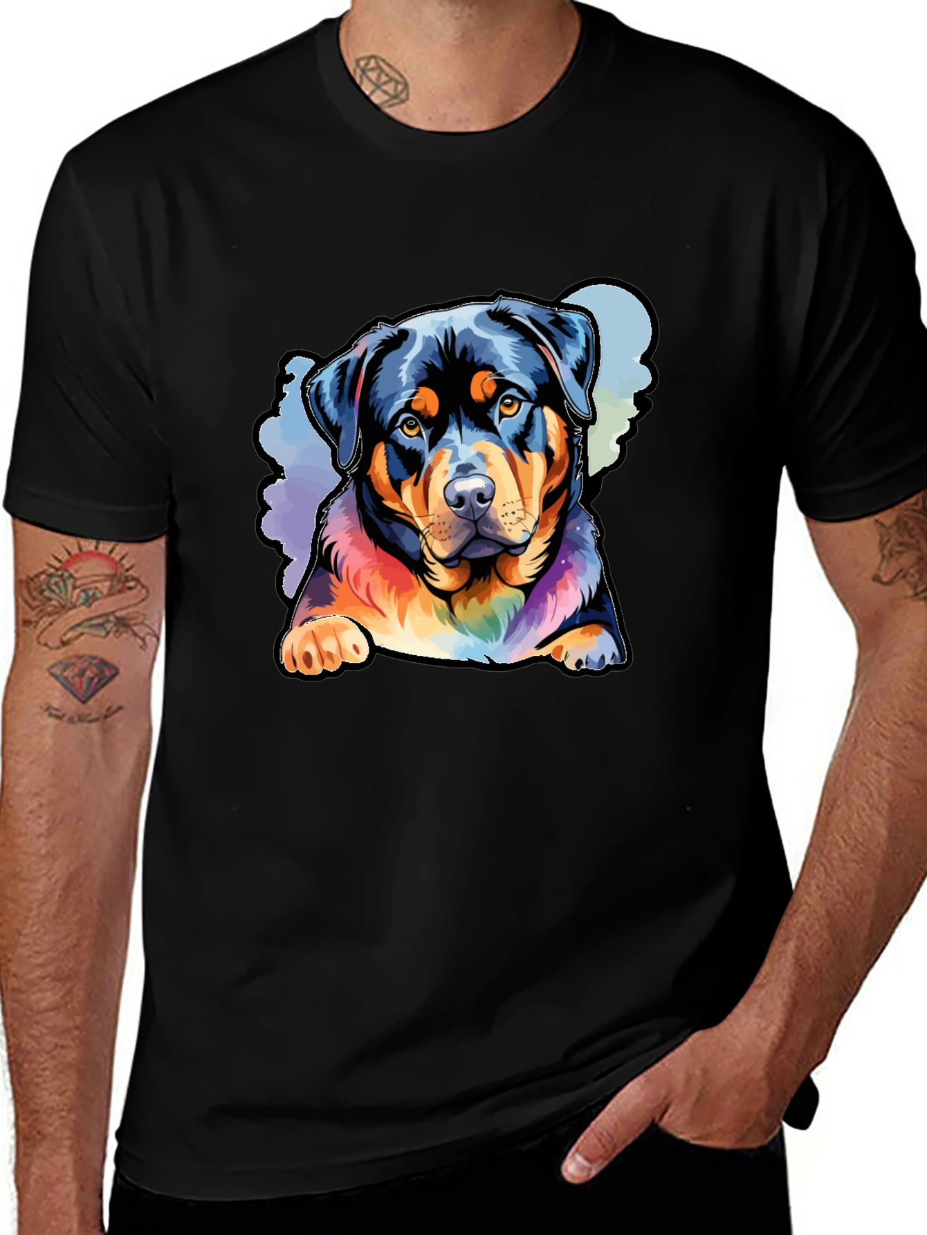 Rottweiler Rainbow Graphic Tee