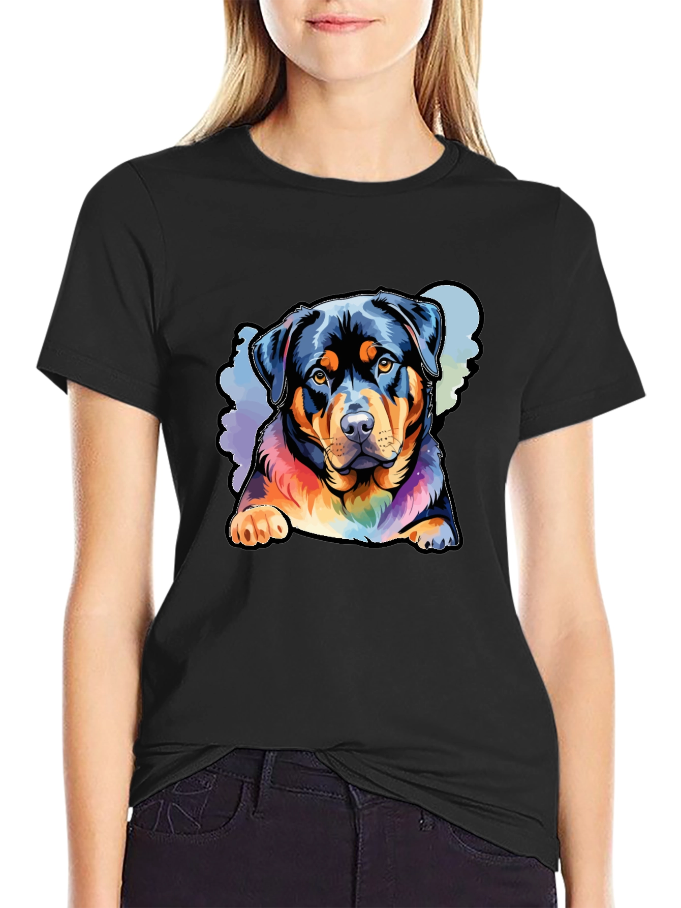 Rottweiler Rainbow Graphic Tee